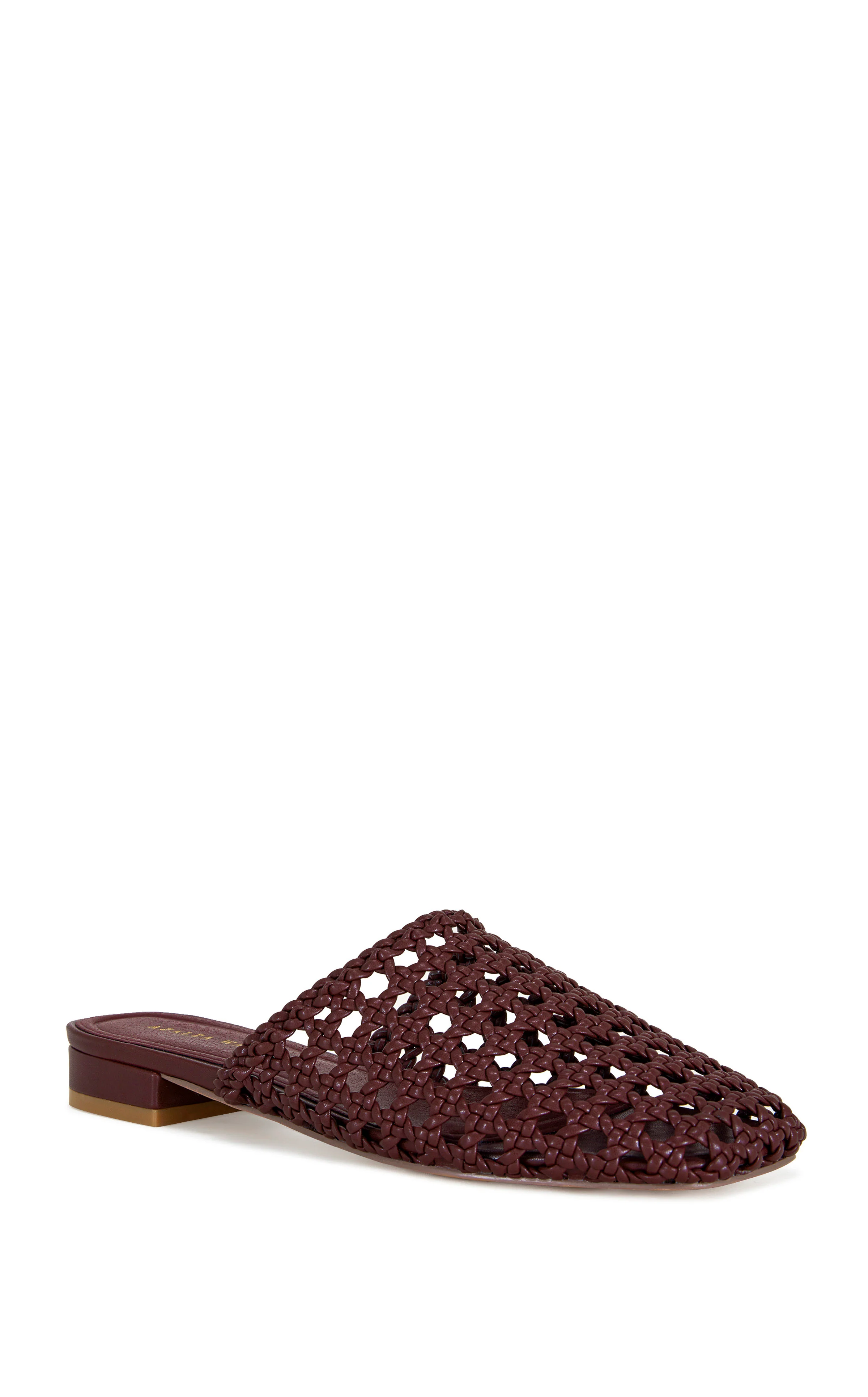 KISMET-BURGUNDY WOVEN FLAT MULE - Image 2