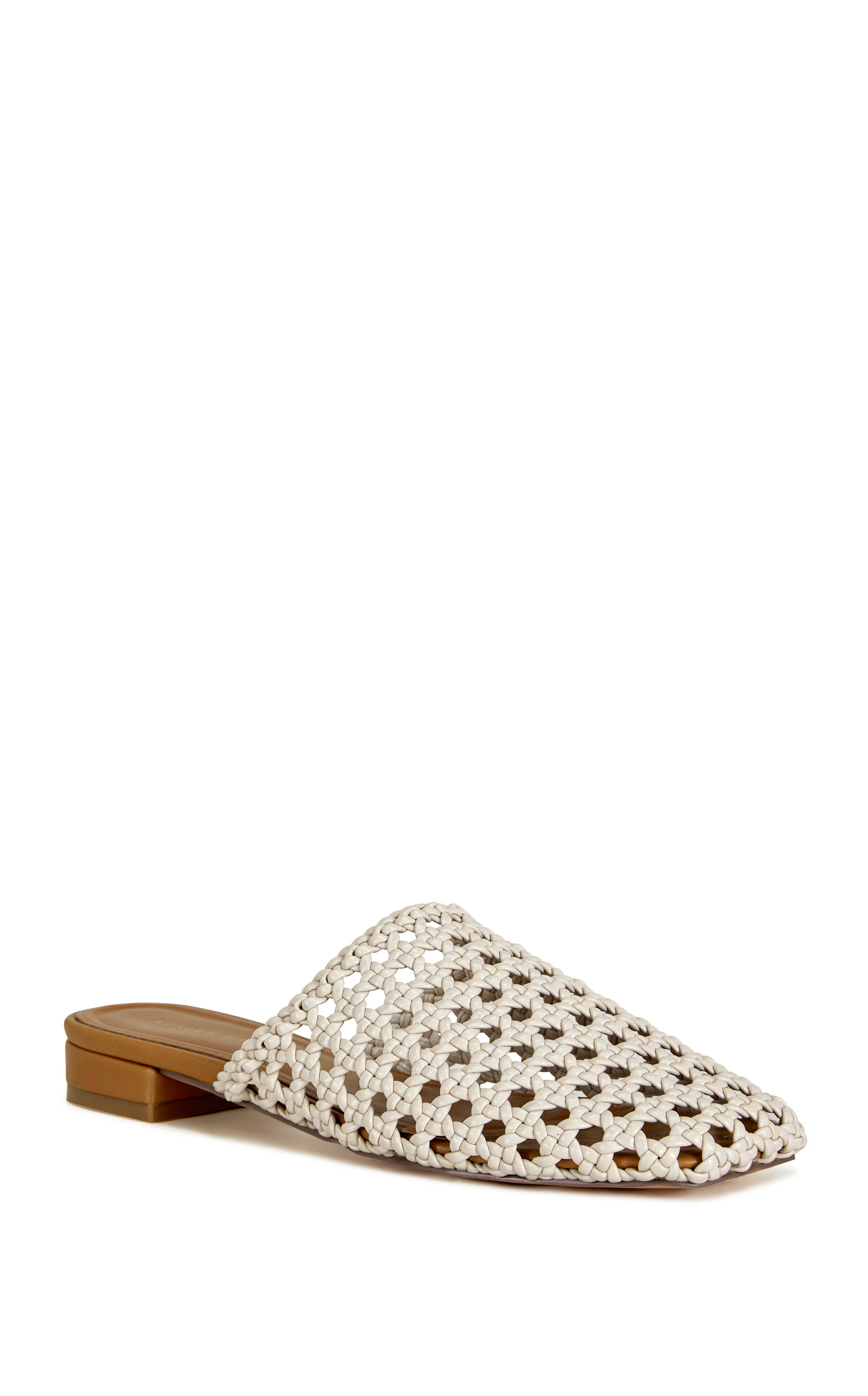KISMET-IVORY WOVEN FLAT MULE - Image 2