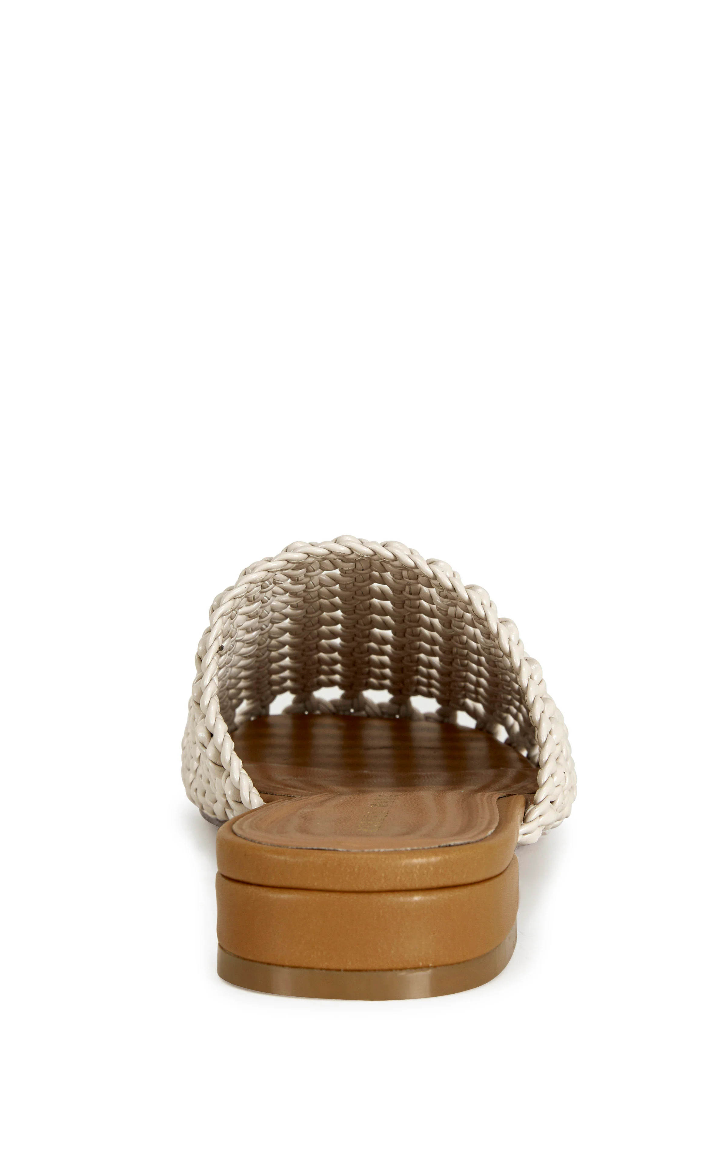KISMET-IVORY WOVEN FLAT MULE - Image 3
