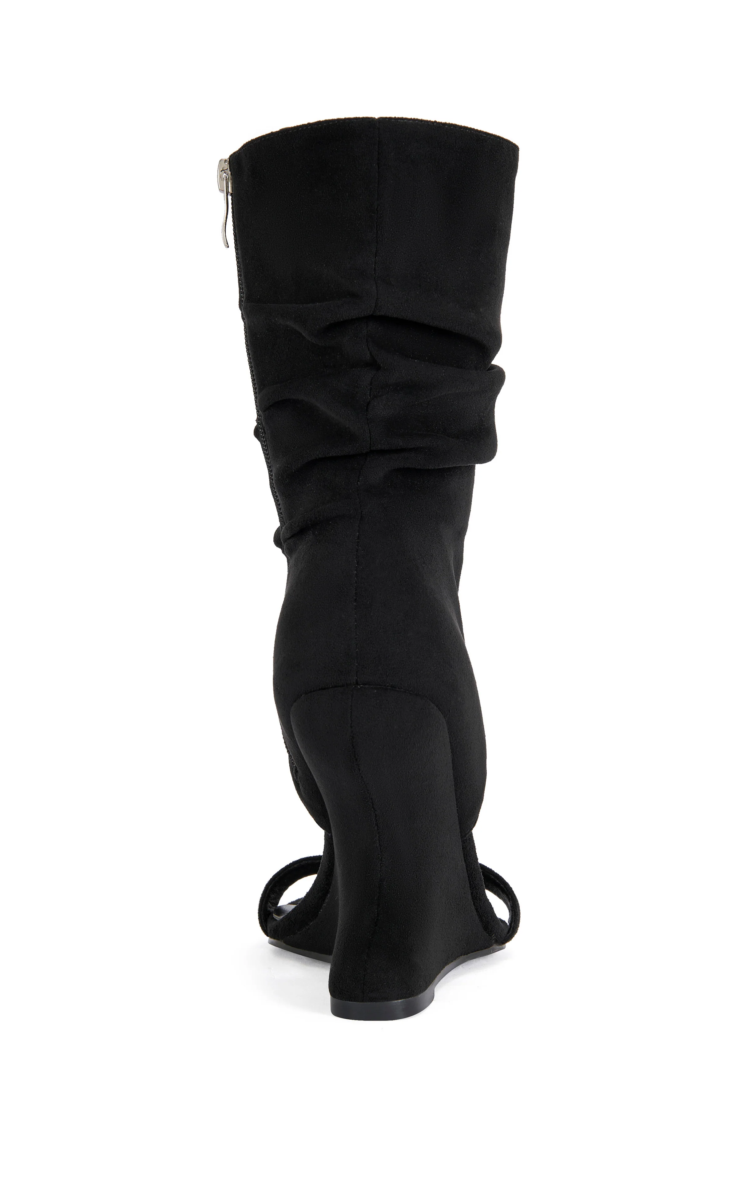 KYVELISA-BLACK SLOUCH WEDGE SANDAL BOOTIE - Image 4