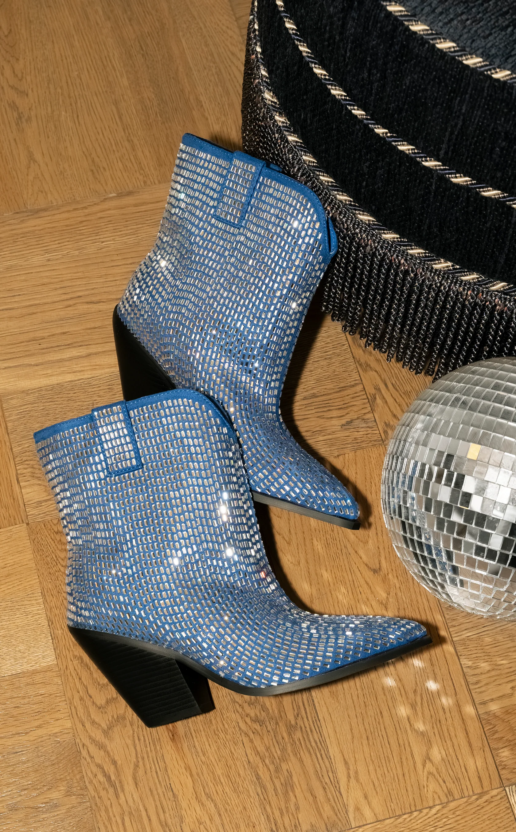 LAETITIA-BLUE WESTERN BOOTIE - Image 2