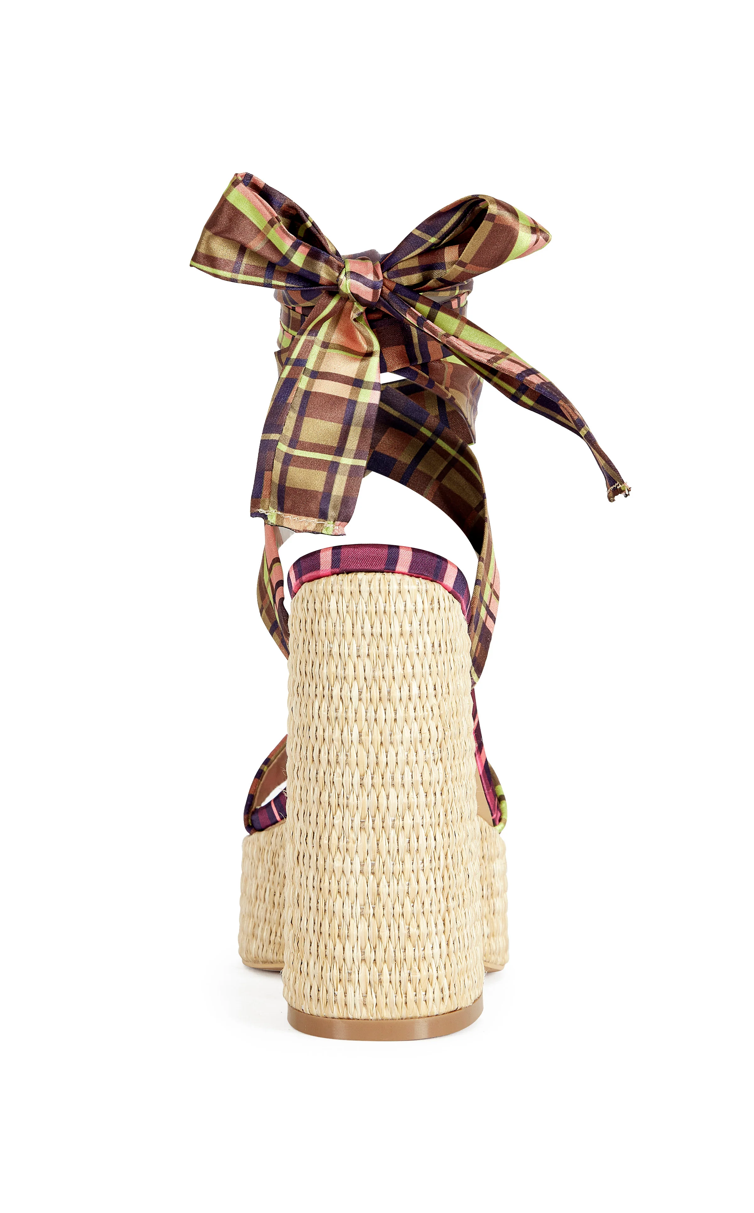 LAZULI-PLAID WRAP-AROUND PLATFORM SANDAL - Image 4