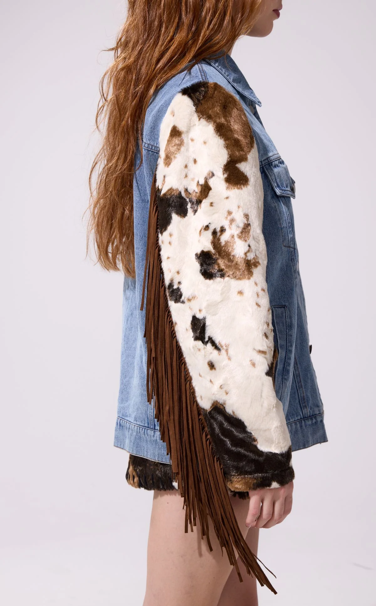 LILA-DENIM WESTERN FRINGE JACKET - Image 2