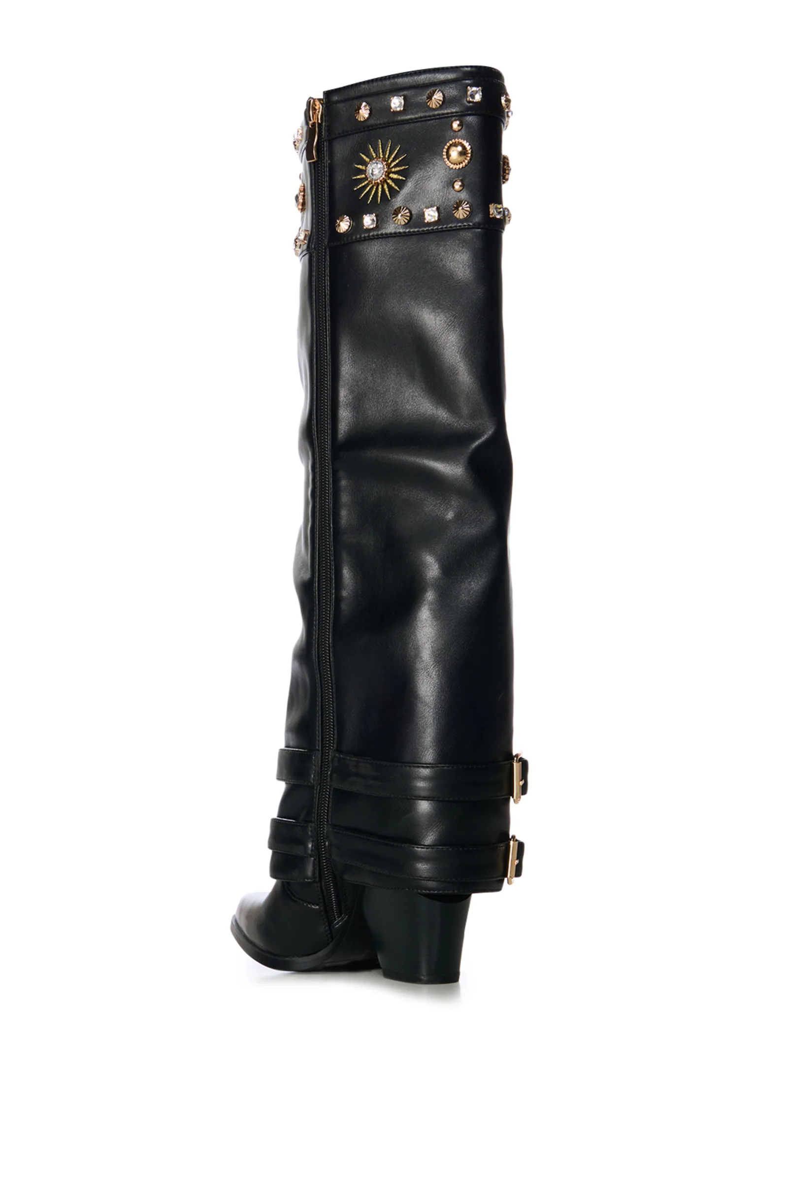 MAHMOUD-BLACK SUNBURST FOLD-OVER BOOT - Image 3