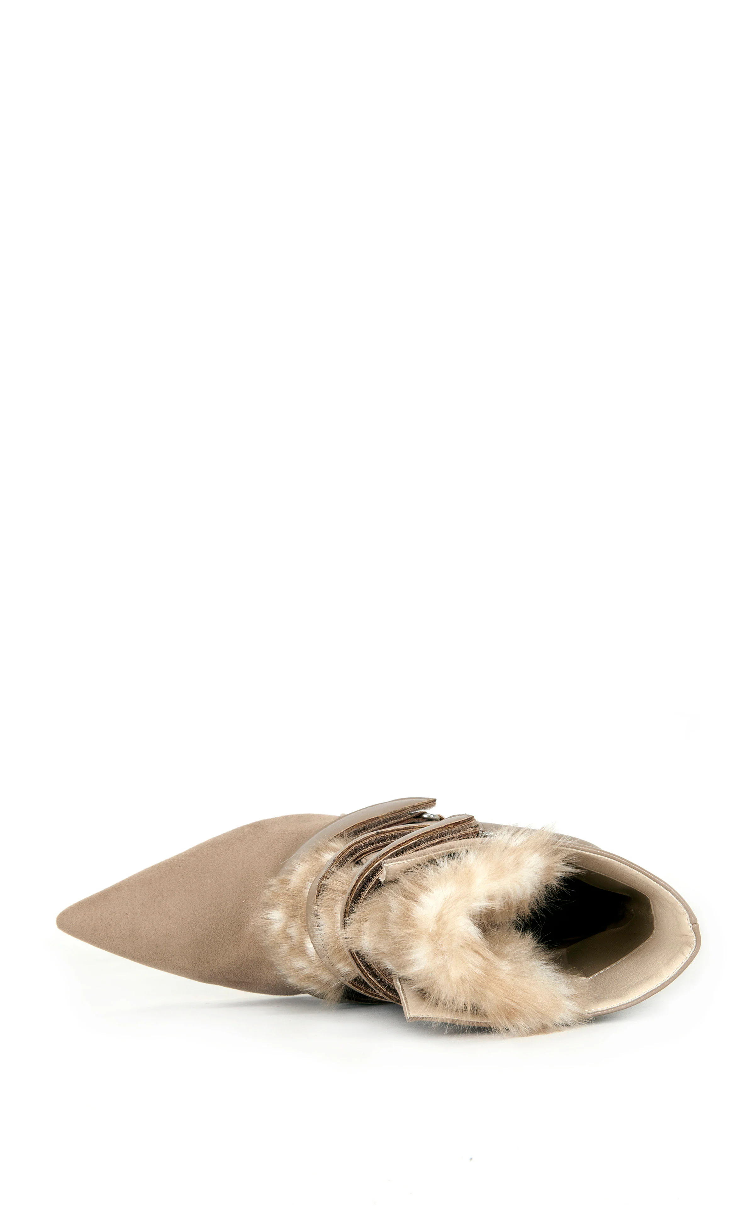 MARANETTE-TAN FAUX FUR WEDGE BOOTIE - Image 4