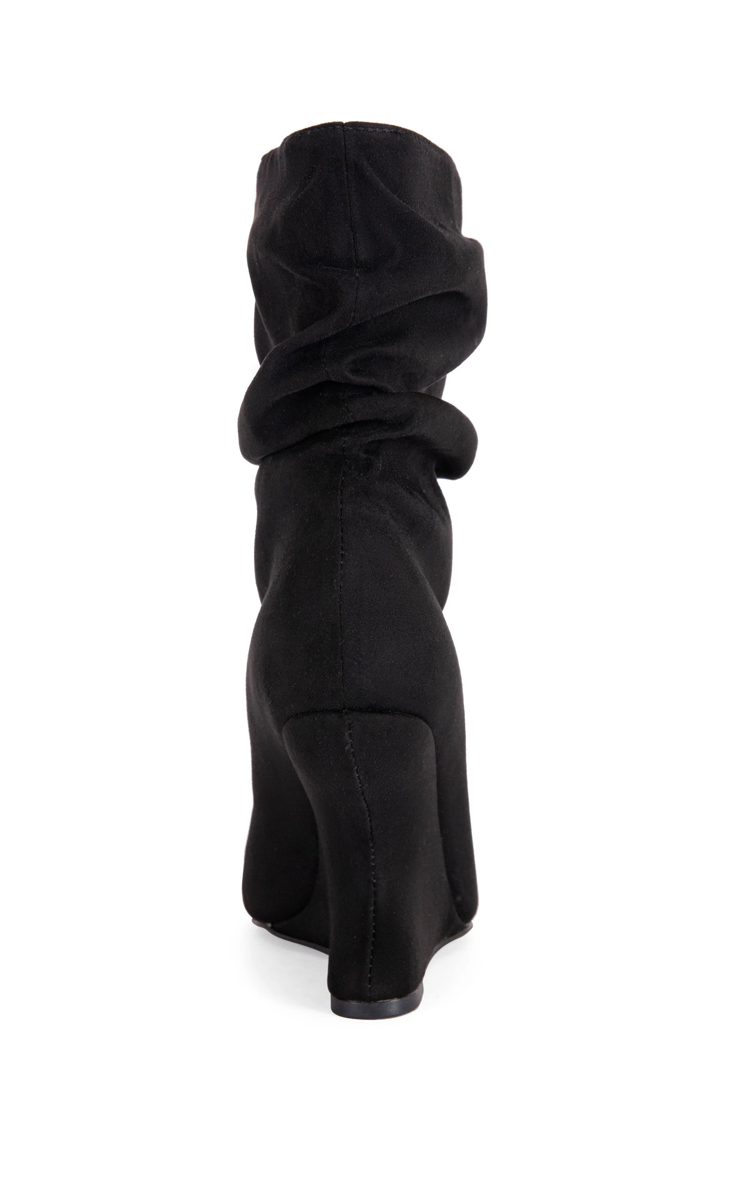 MARIN-BLACK CURVED WEDGE SLOUCH BOOTIE - Image 3