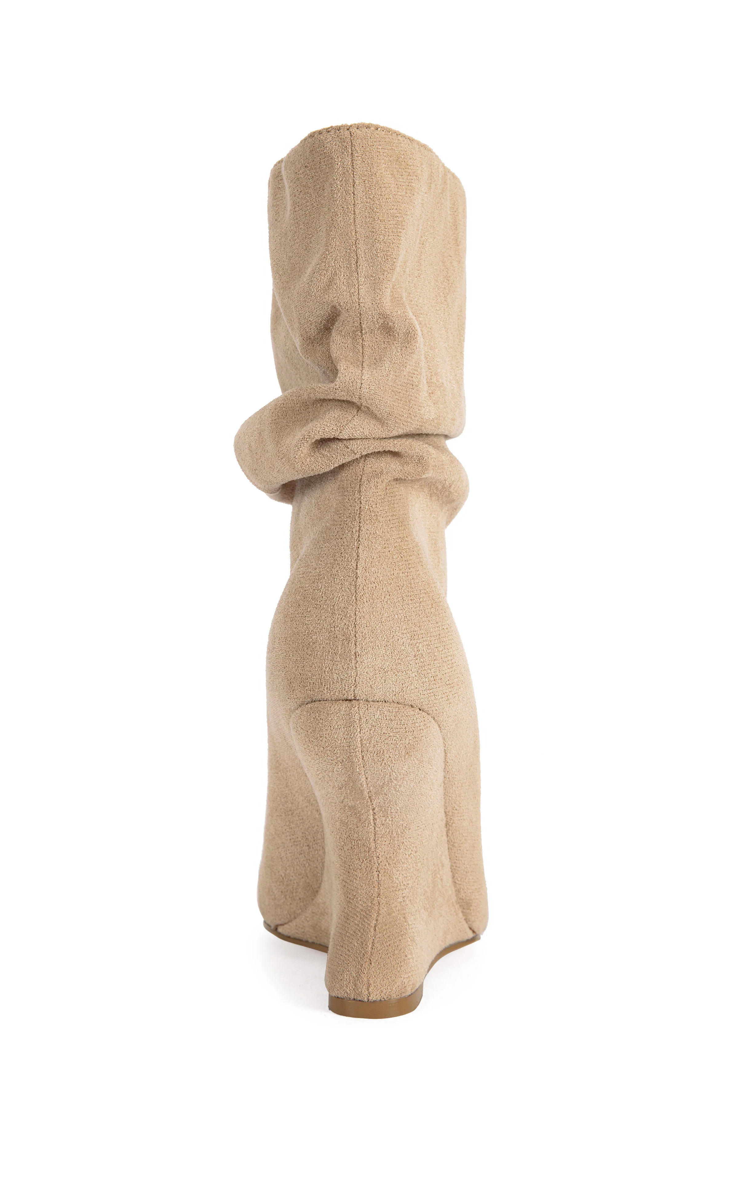 MARIN-NUDE CURVED WEDGE SLOUCH BOOTIE - Image 3