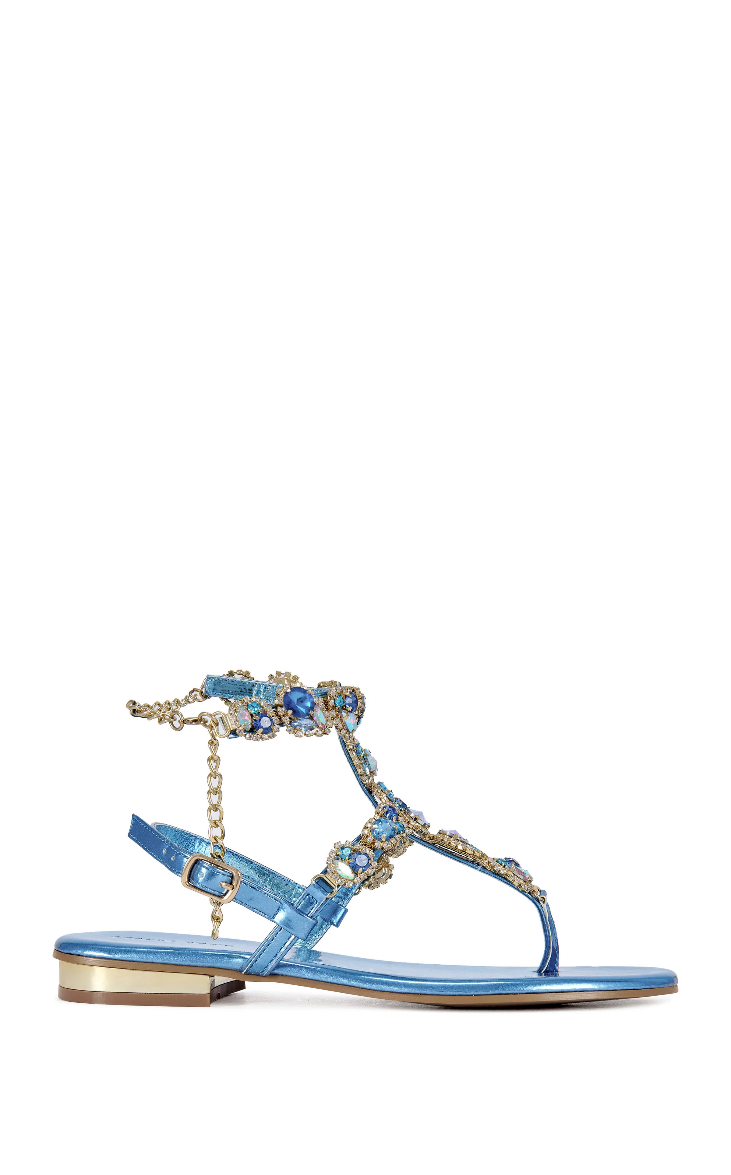 MARINELLA-BLUE FLAT SANDAL