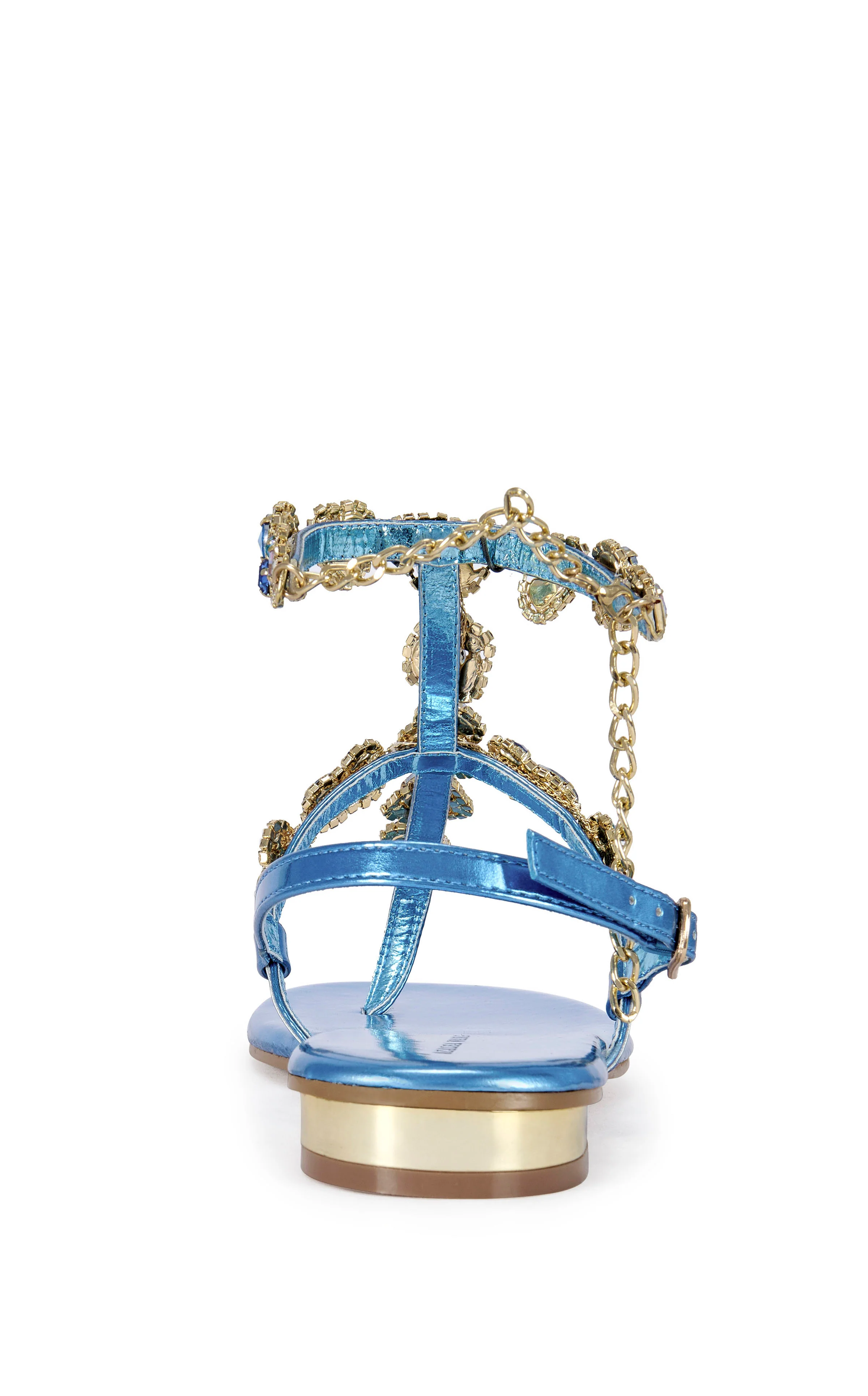 MARINELLA-BLUE FLAT SANDAL - Image 3