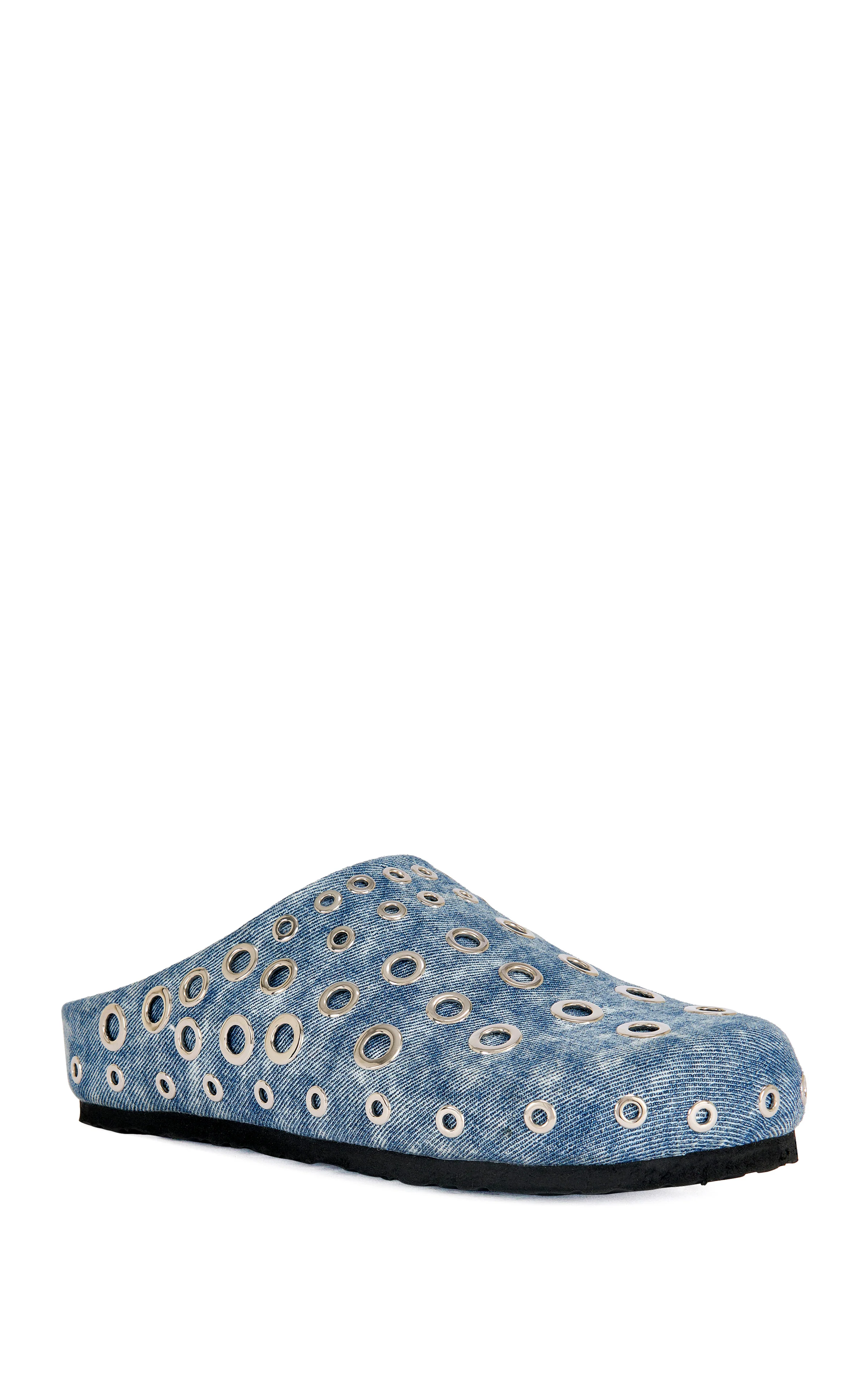 MARSHA-DENIM GROMMET FLAT MULE - Image 2