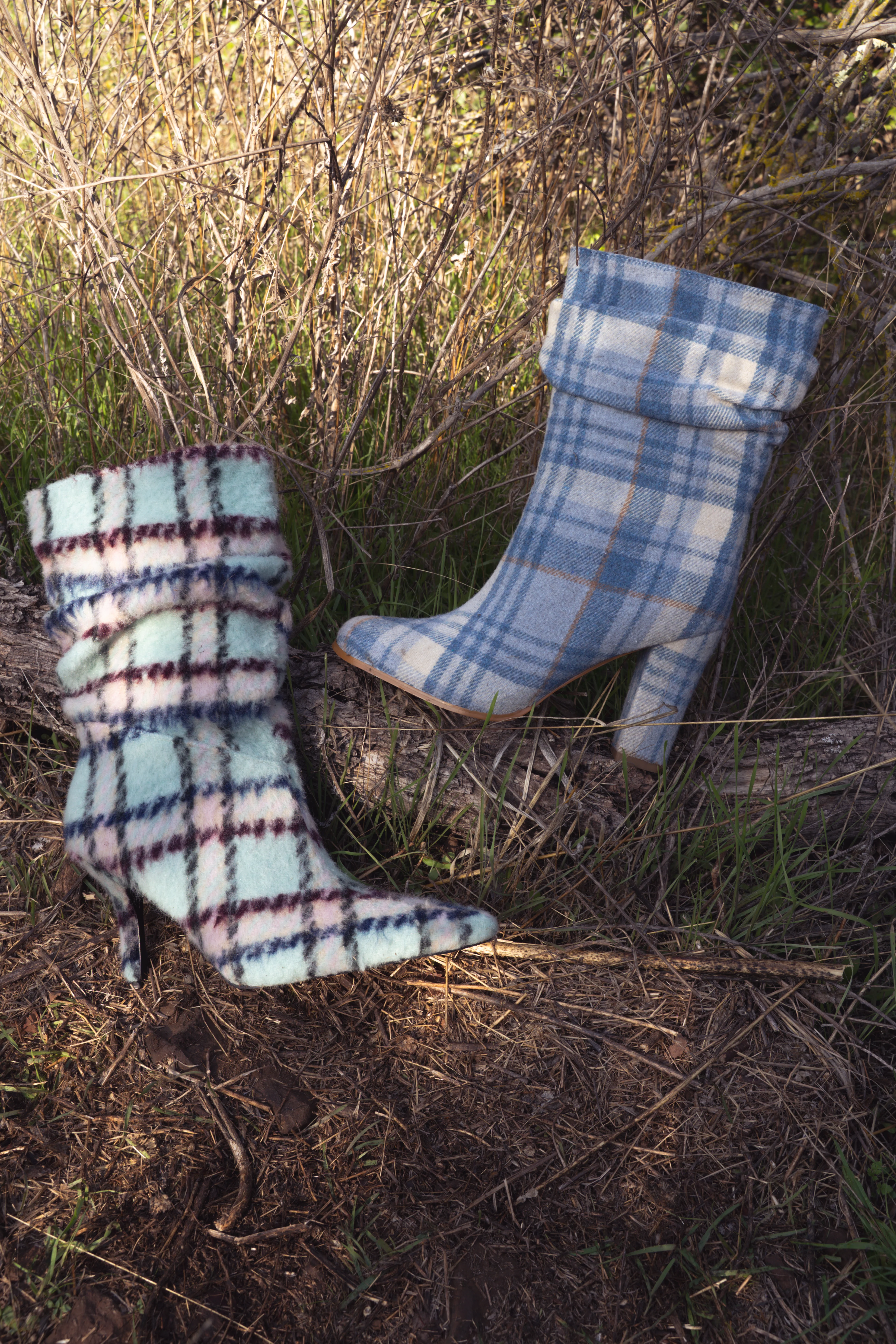 MATHAIS-BLUEMULTI PLAID BLOCK BOOTIE - Image 8