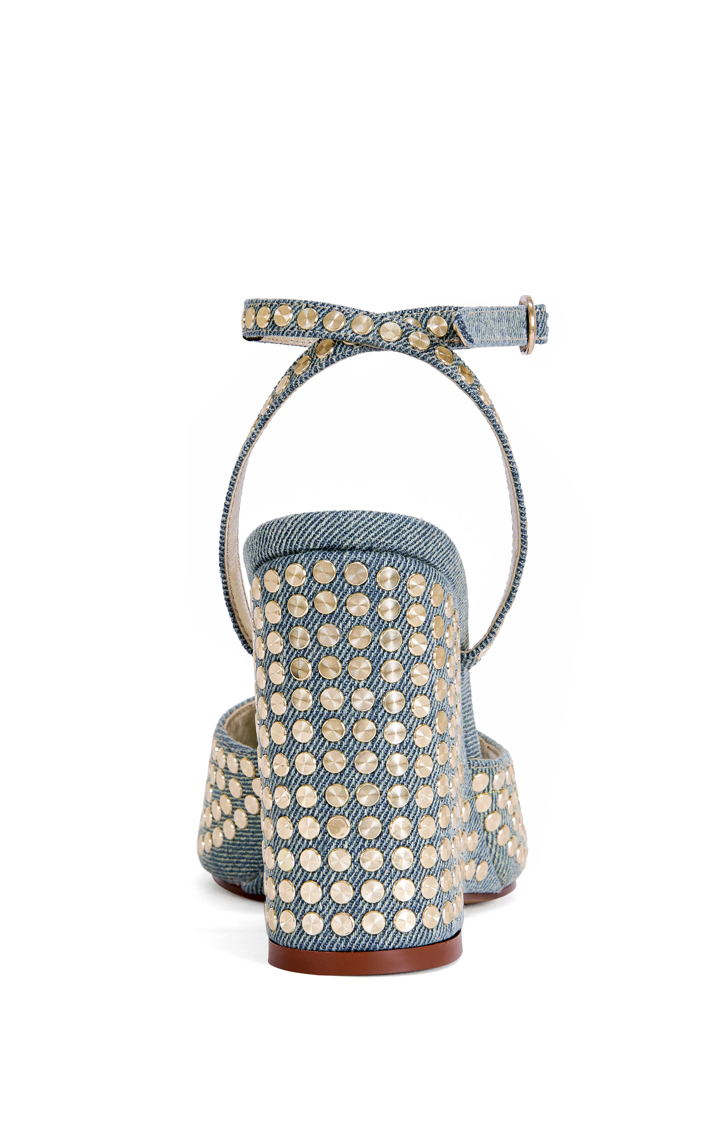 MATTEUS-DENIM STUDDED WEDGE SANDAL - Image 4