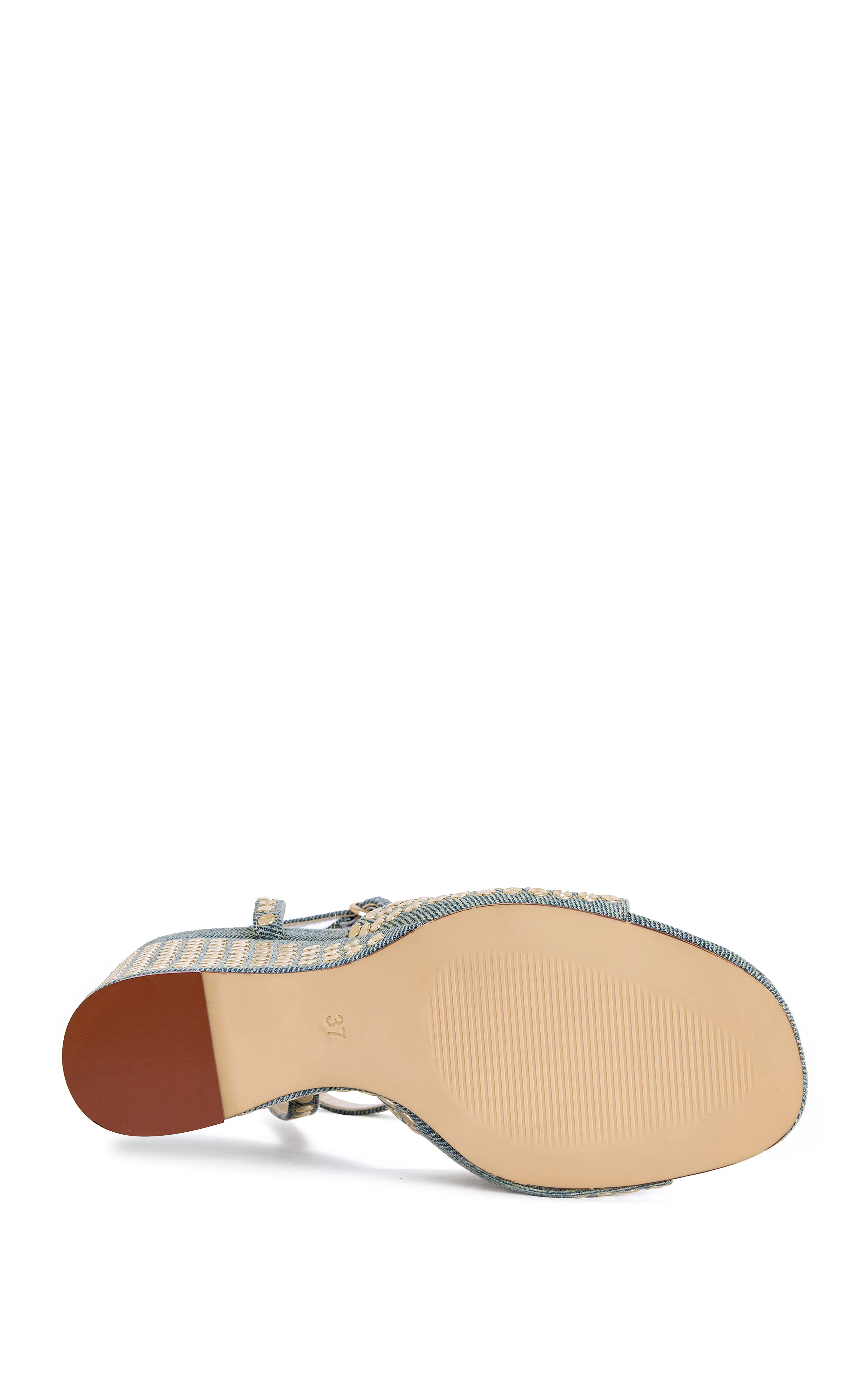 MATTEUS-DENIM STUDDED WEDGE SANDAL - Image 6