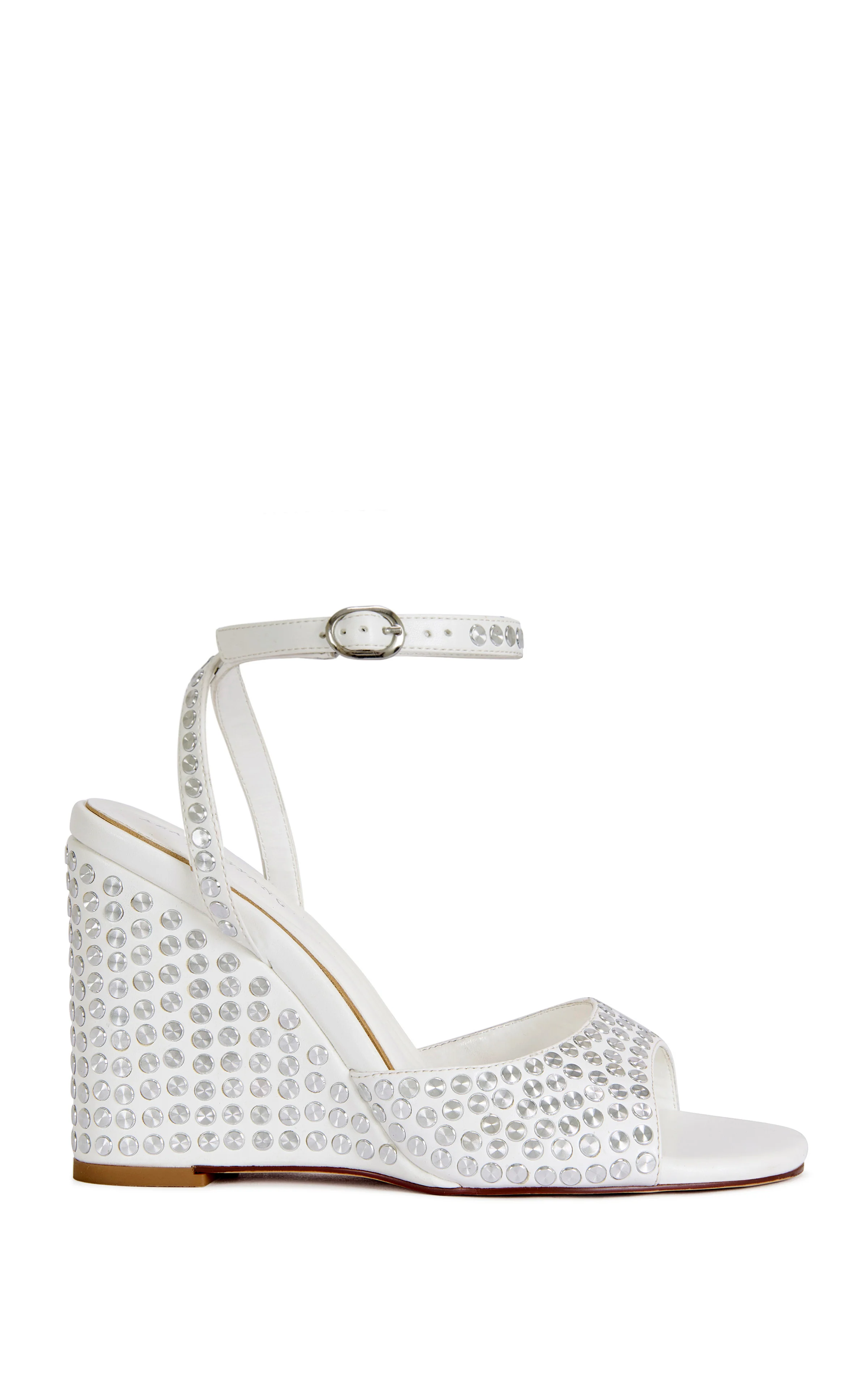 MATTEUS-WHITE STUDDED WEDGE SANDAL