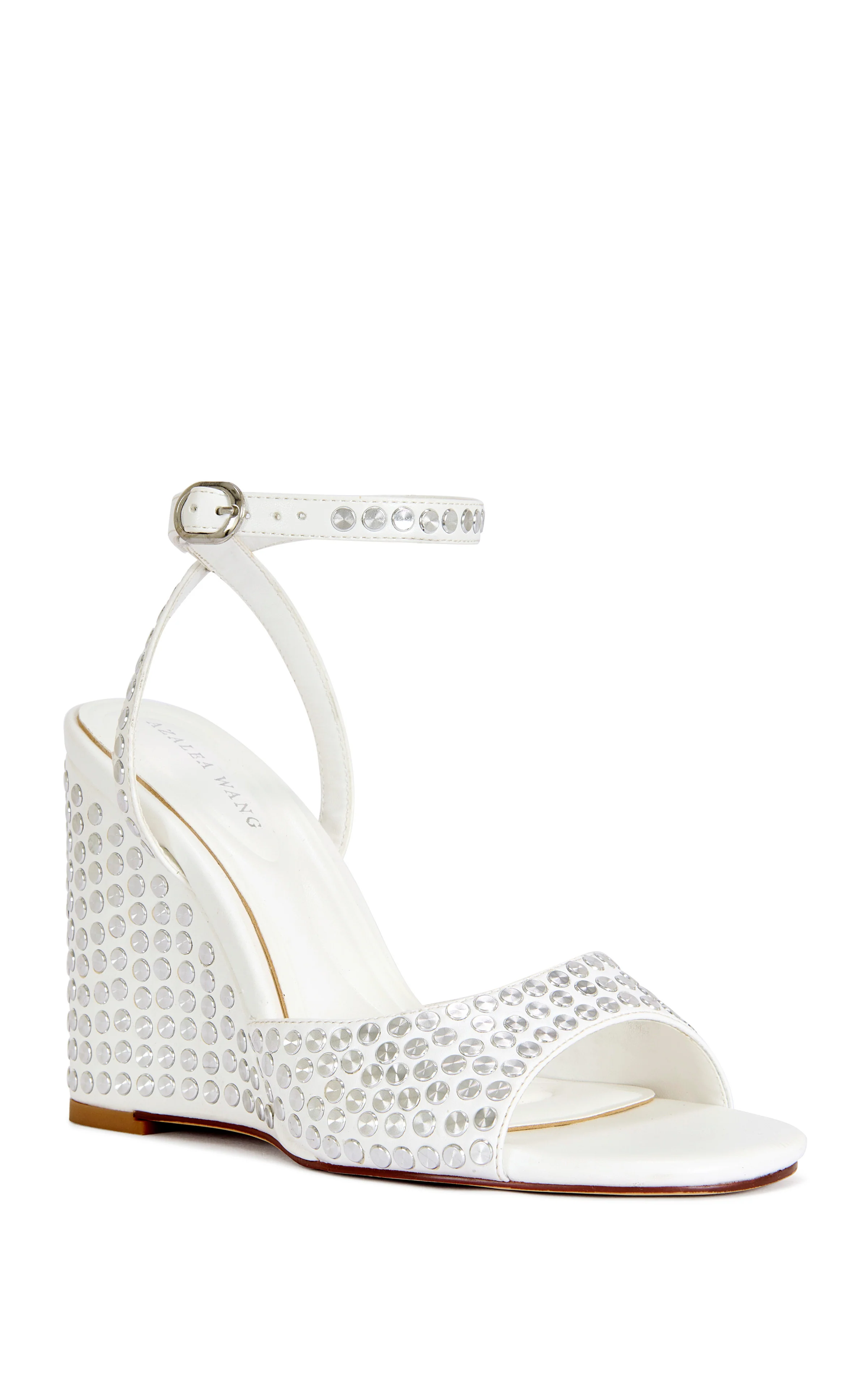 MATTEUS-WHITE STUDDED WEDGE SANDAL - Image 2