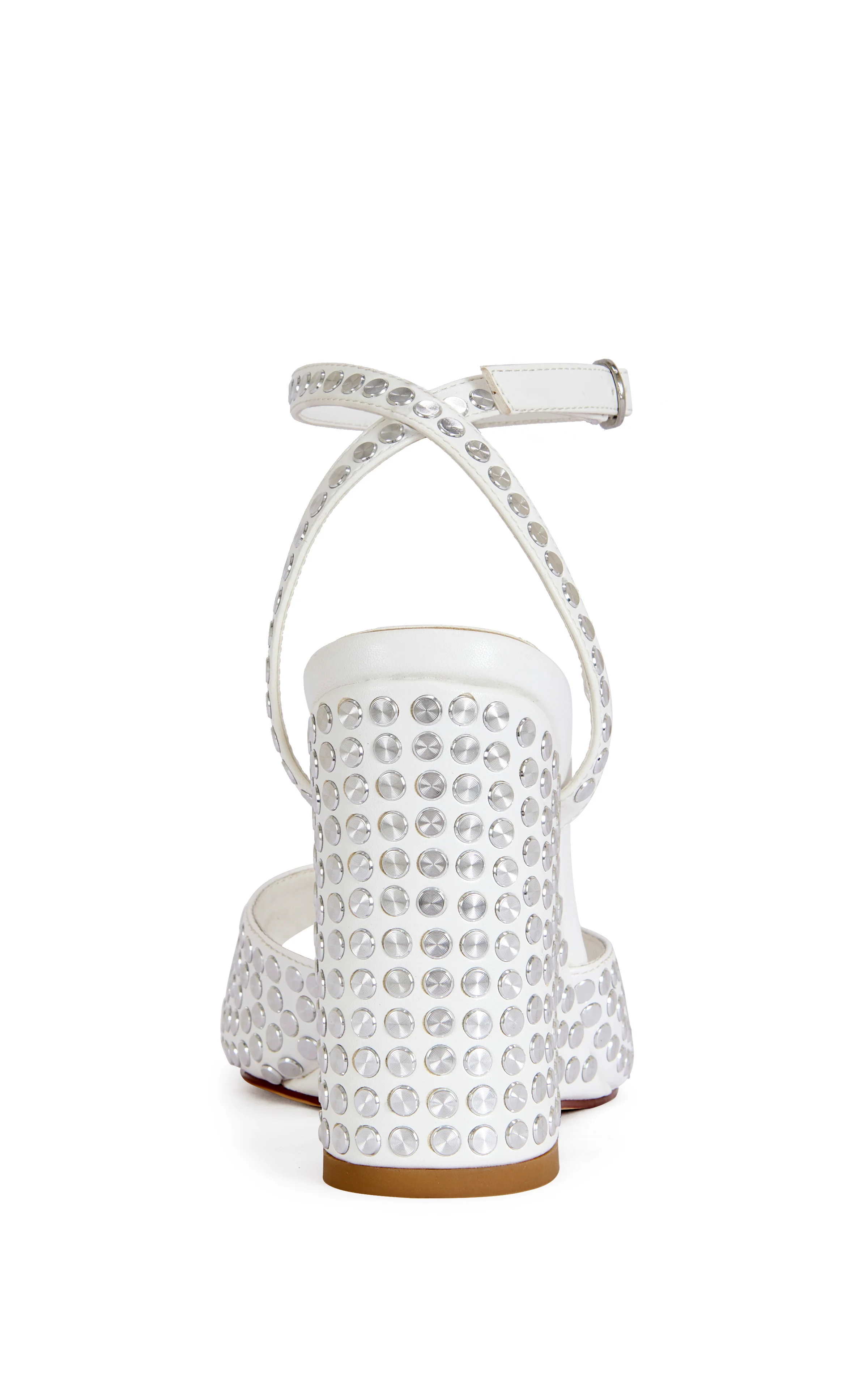 MATTEUS-WHITE STUDDED WEDGE SANDAL - Image 3
