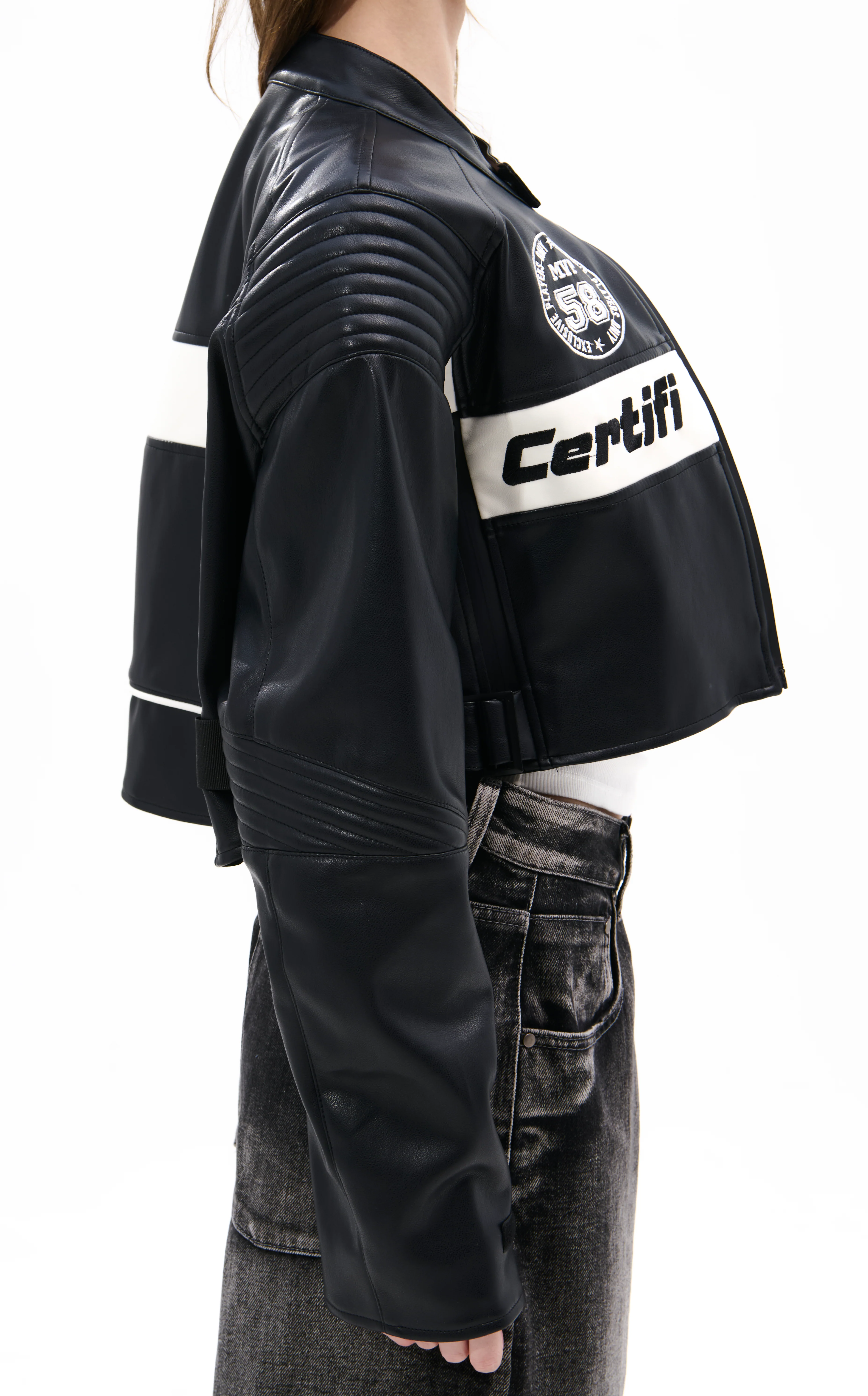 MAX-BLACK MOTO-INSPIRED JACKET - Image 2