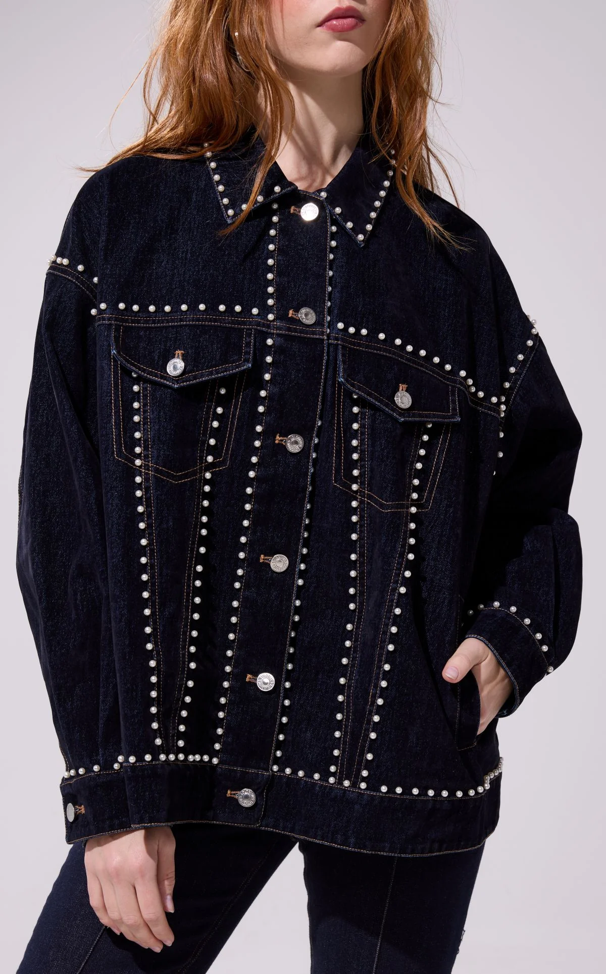 MICAH-DENIM PEARL JACKET