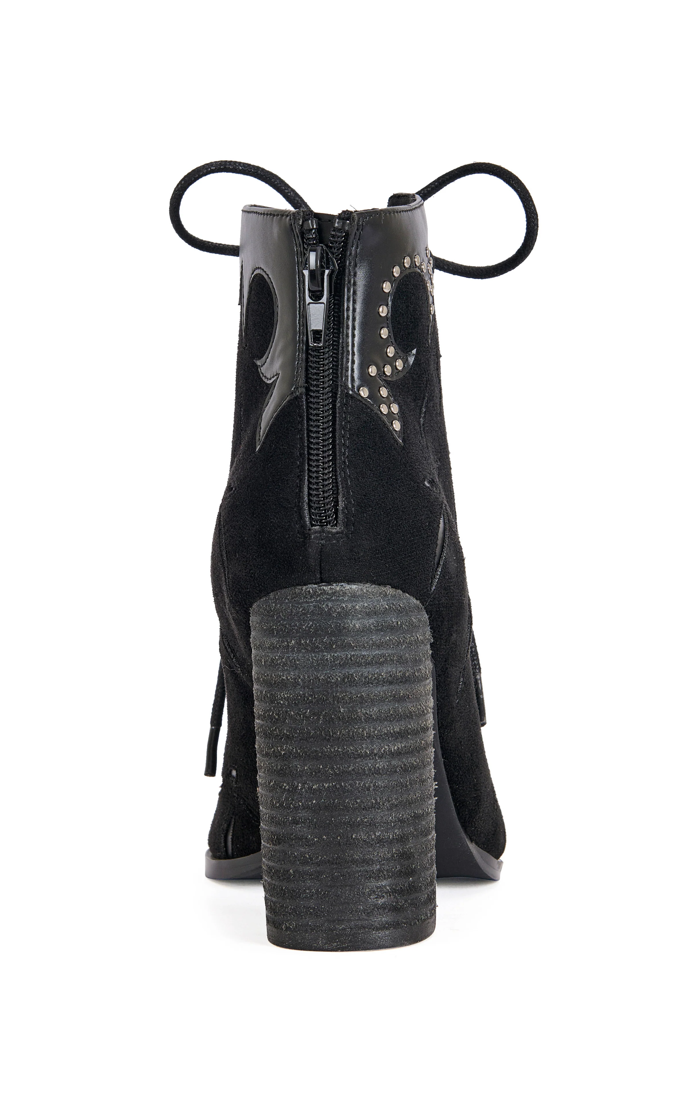 MIRONA-BLACK WESTERN PEEP-TOE BOOTIE - Image 3