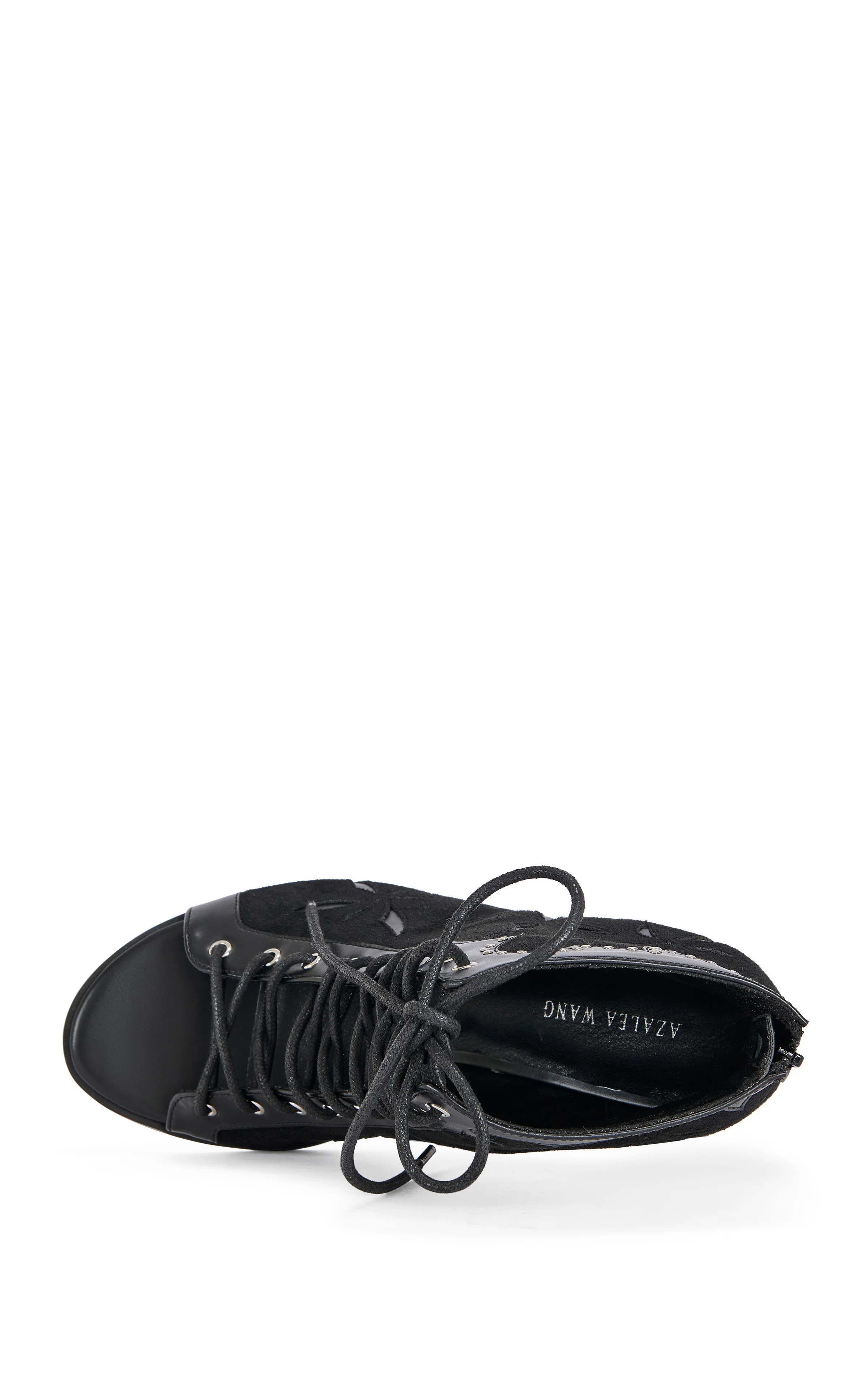 MIRONA-BLACK WESTERN PEEP-TOE BOOTIE - Image 4