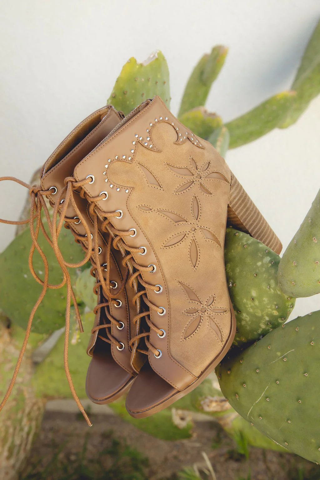 MIRONA-BROWN WESTERN PEEP-TOE BOOTIE - Image 7