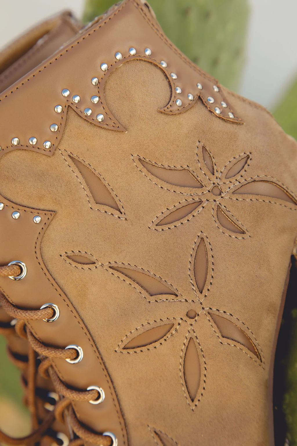 MIRONA-BROWN WESTERN PEEP-TOE BOOTIE - Image 8