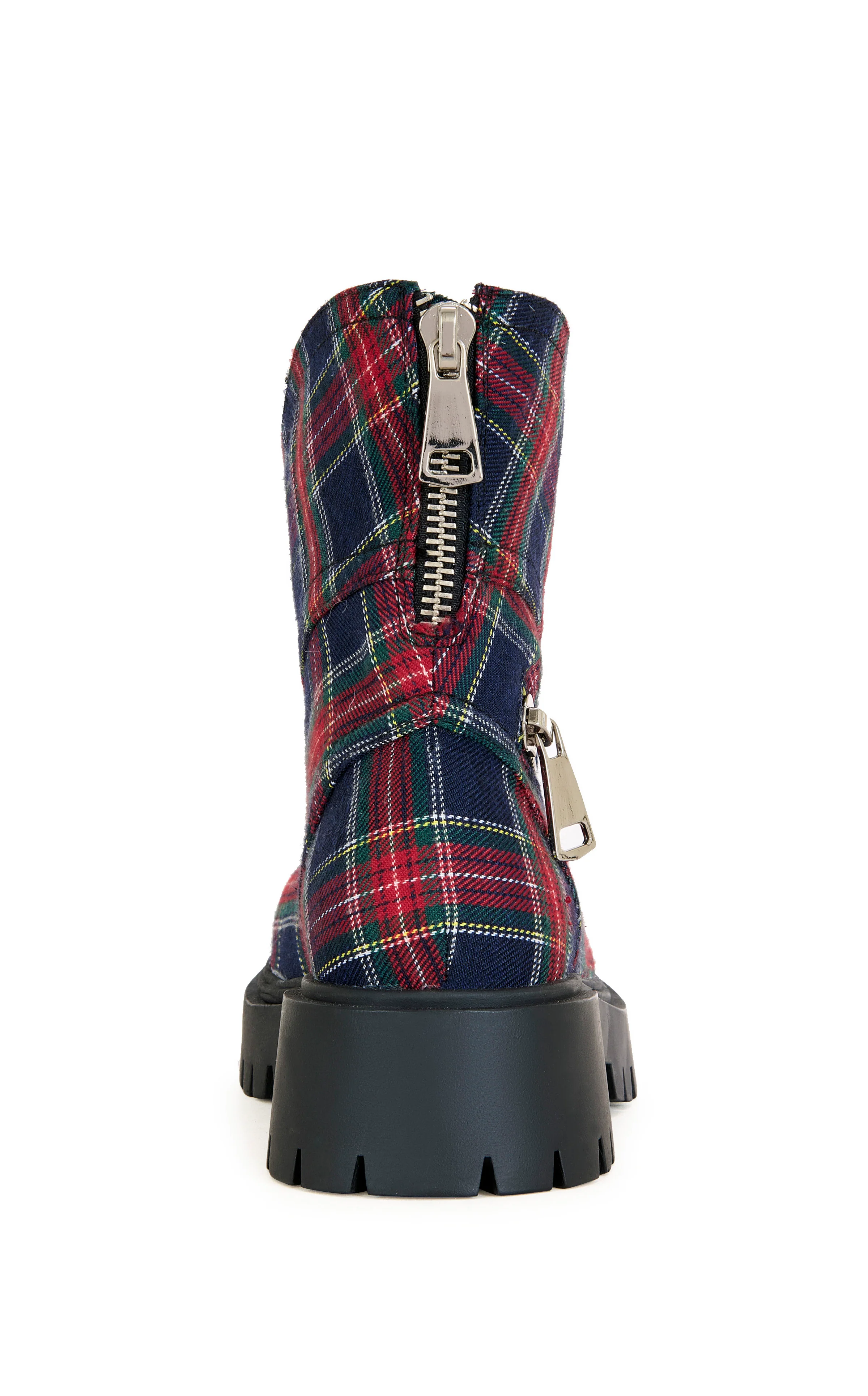 MOHSEN-REDMULTI PLAID CHUNKY COMBAT BOOTIE - Image 4