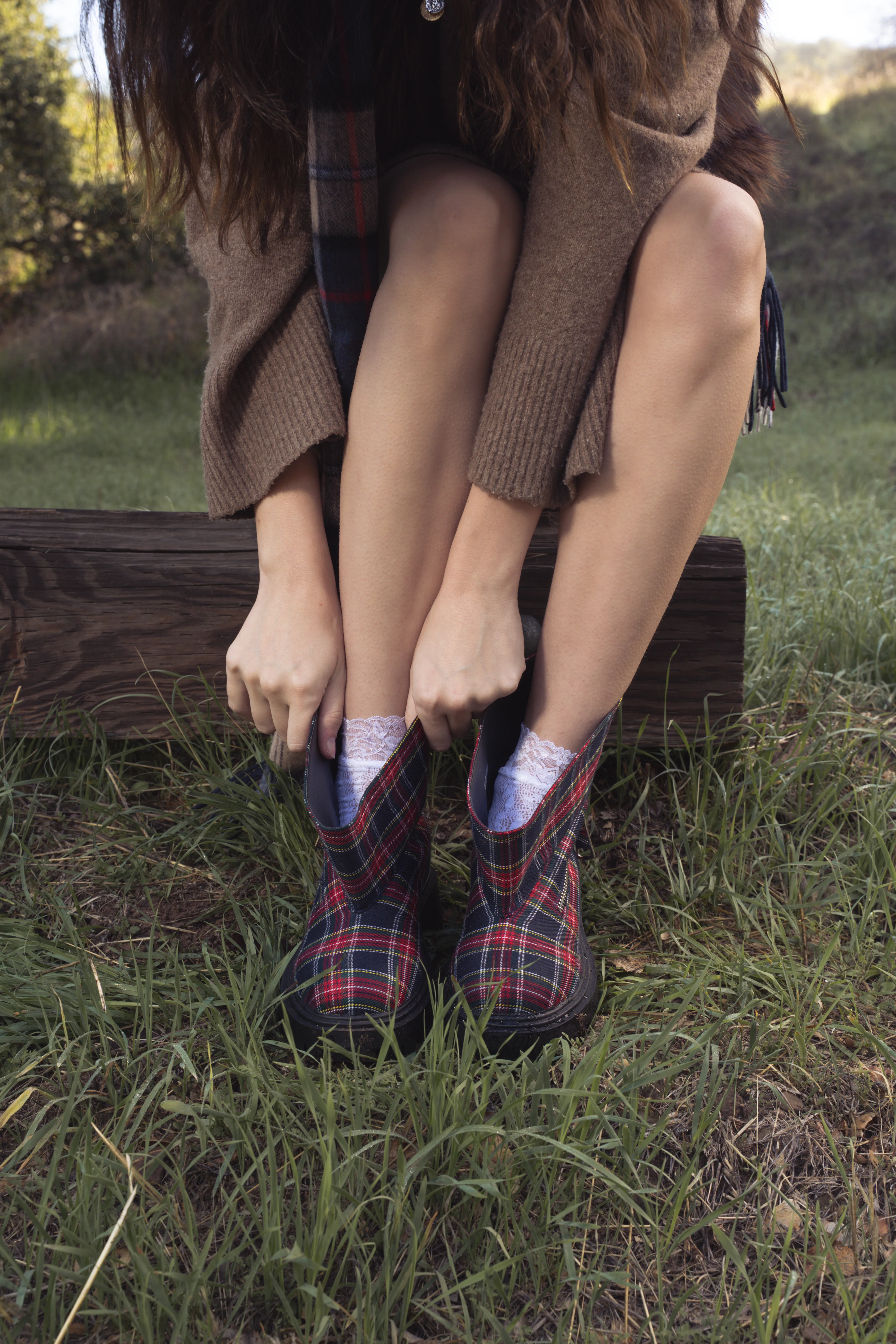 MOHSEN-REDMULTI PLAID CHUNKY COMBAT BOOTIE - Image 8