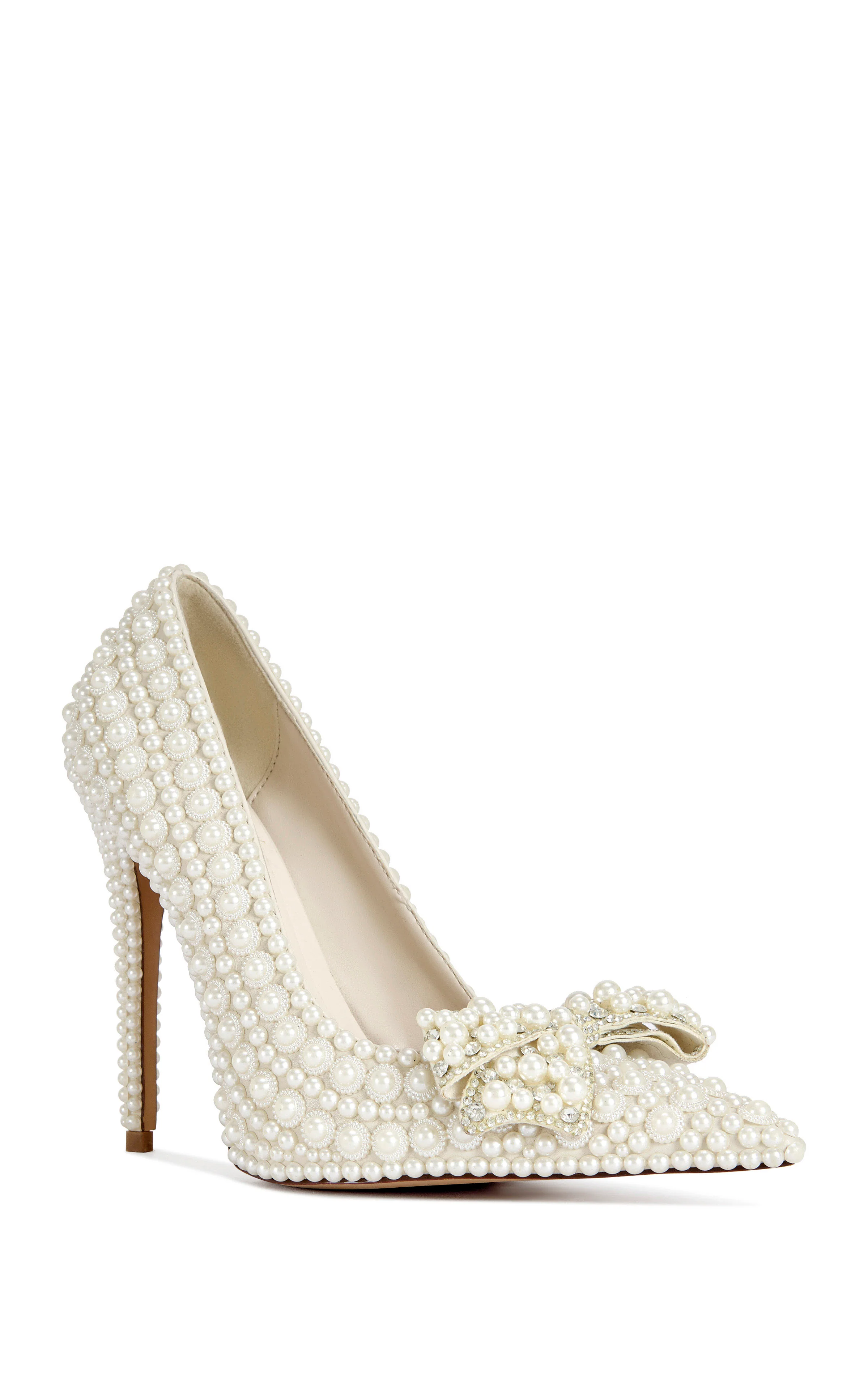 NAAMAH-WHITE PEARL STILETTO PUMP - Image 3