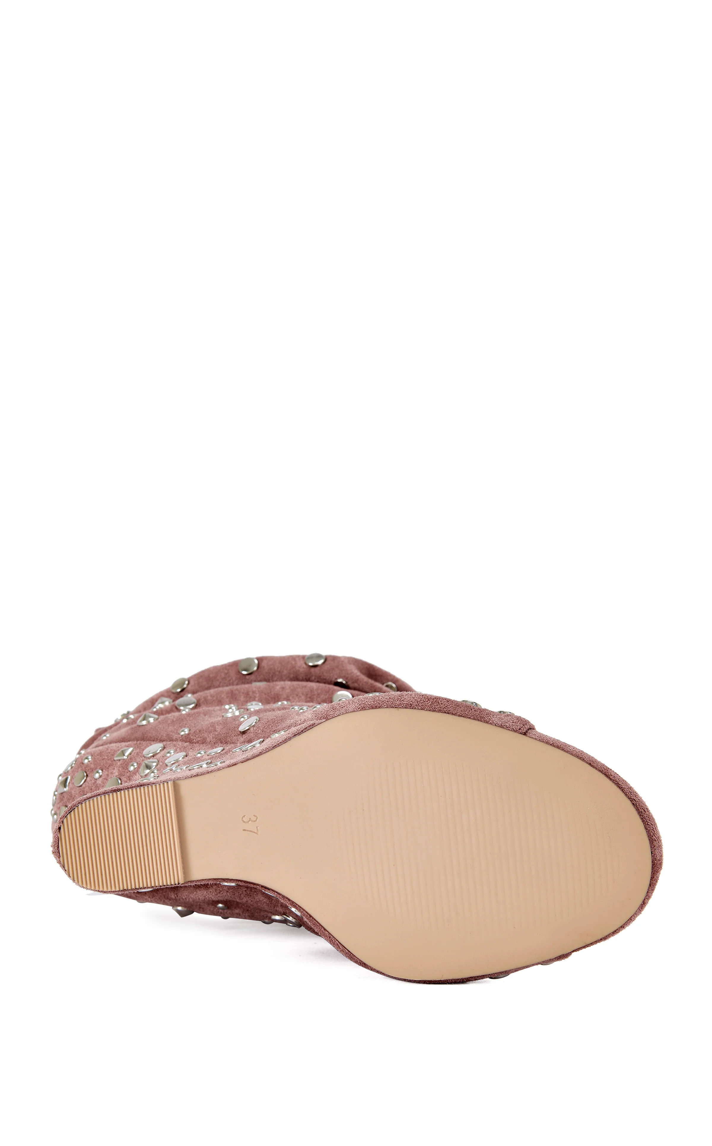 NAOMANI-PINK CURVED WEDGE STUDDED BOOTIE - Image 6