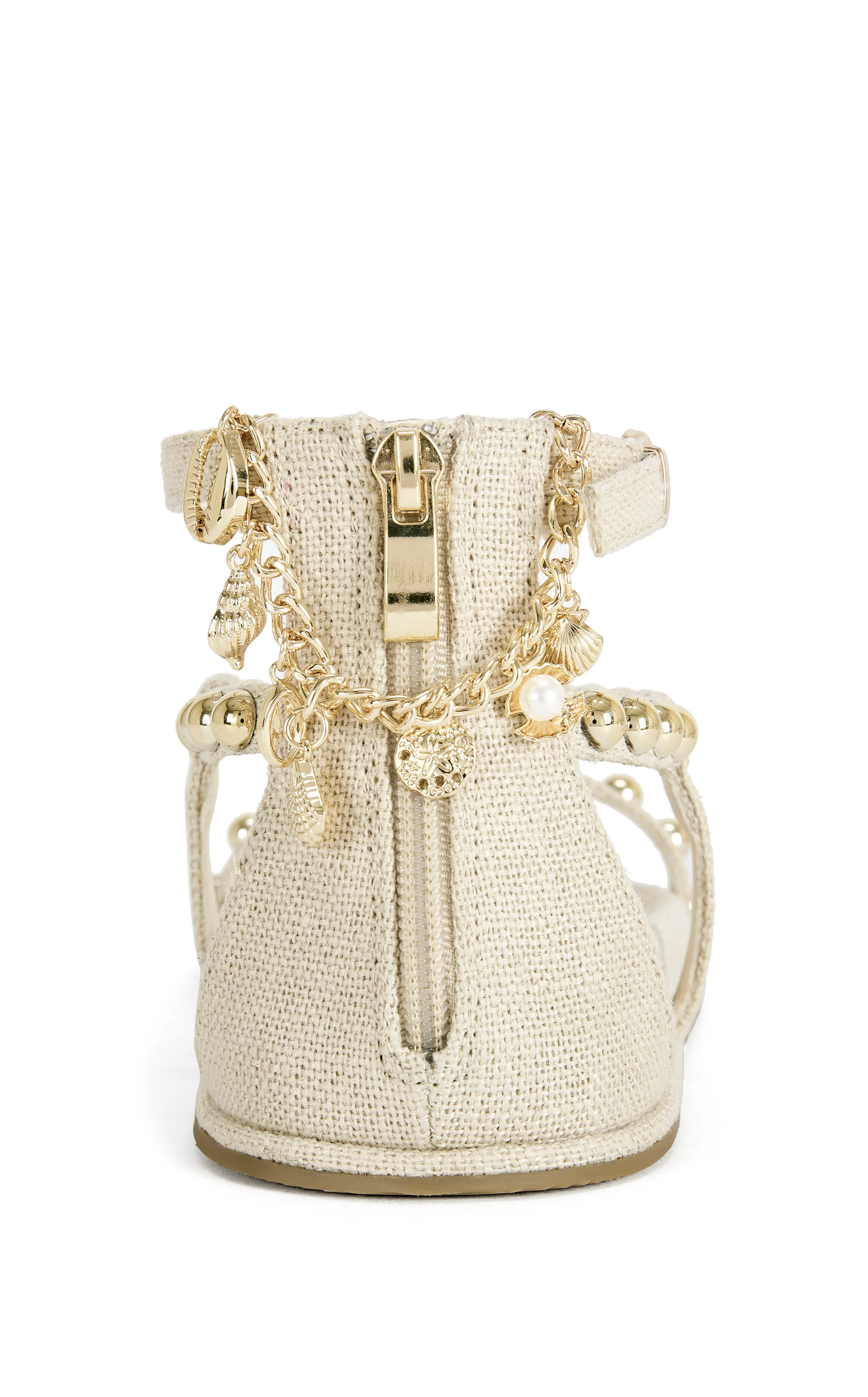 NAUTYCA-NATURAL STUDDED FLAT SANDAL - Image 3