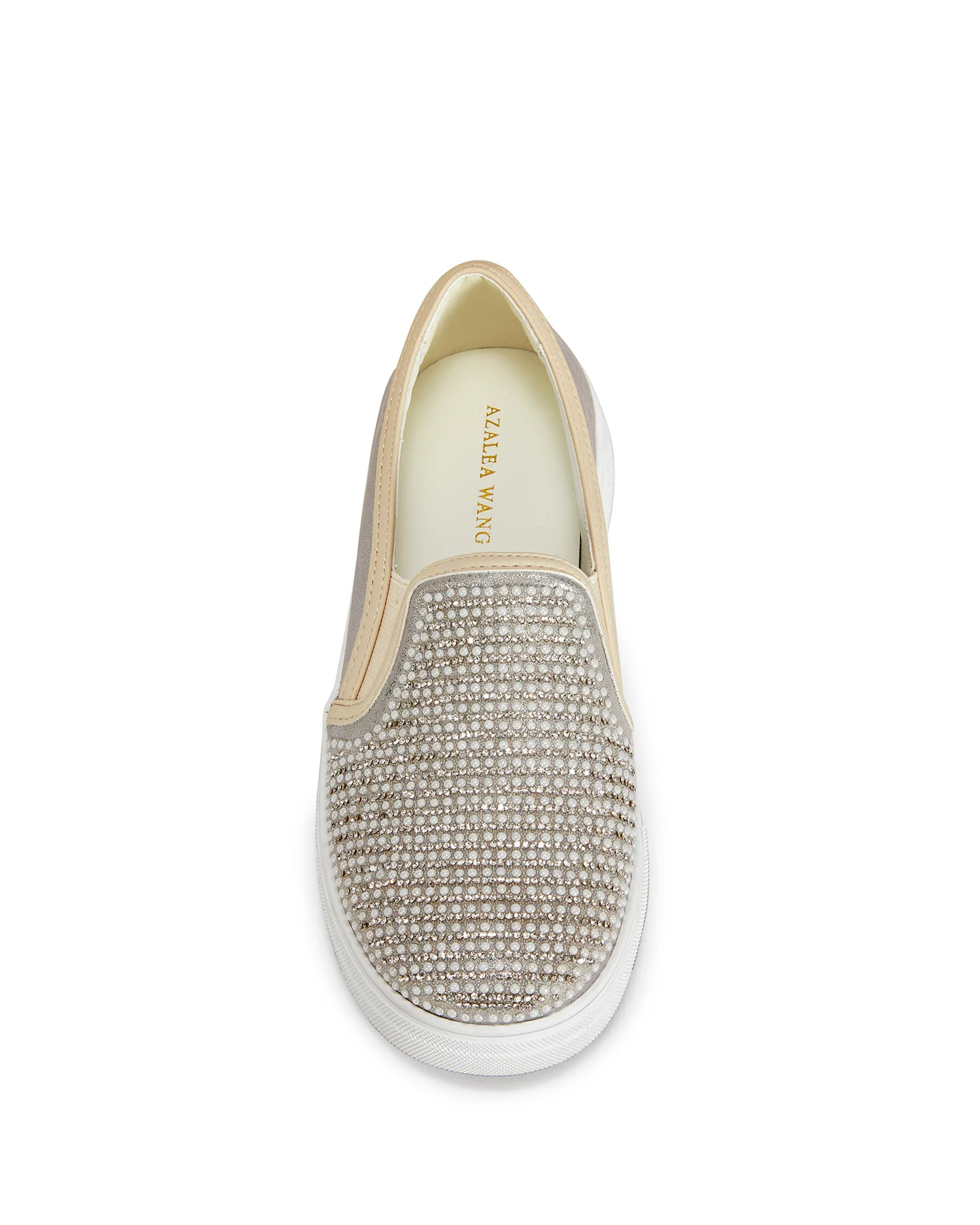 NEILI-WHITE PEARL CRYSTAL SLIP ON SNEAKER - Image 4
