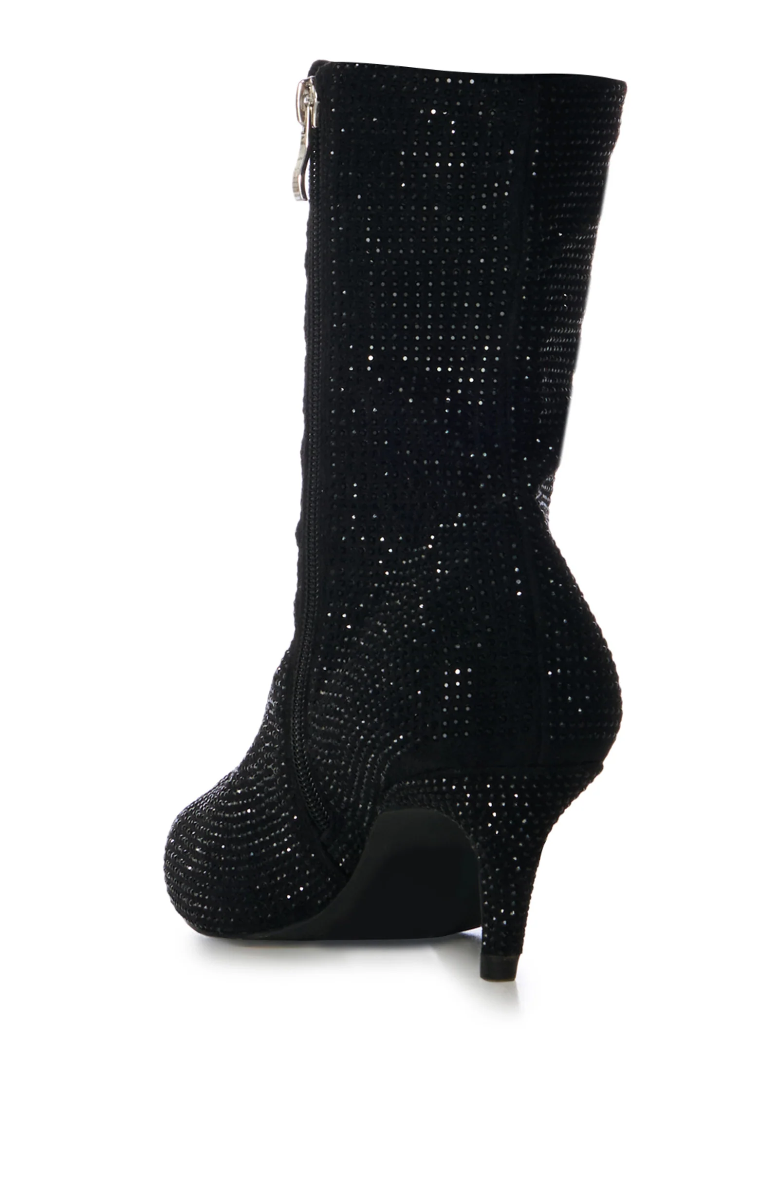 NEROLA-BLACK STRETCHY CRYSTAL BOOTIE - Image 3
