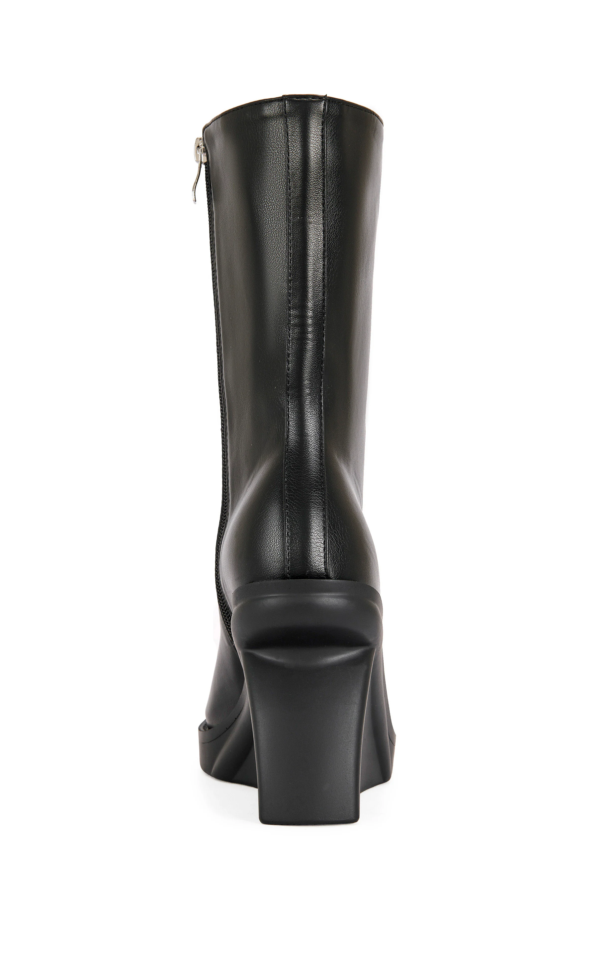 NOLIA-BLACK WEDGE PEEP-TOE BOOTIE - Image 3