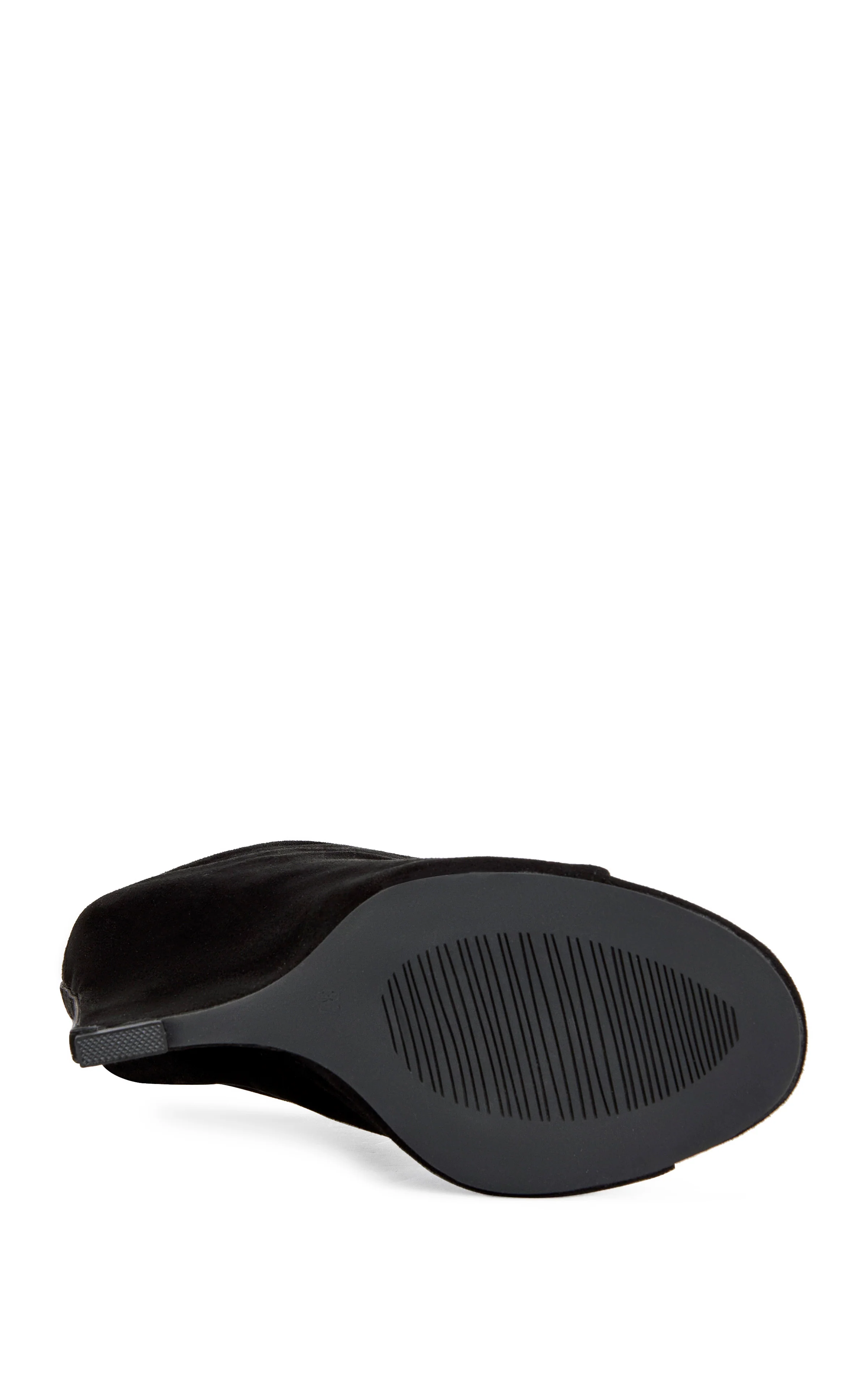 NOVIS-BLACKSUEDE WEDGE PEEP-TOE BOOTIE - Image 5