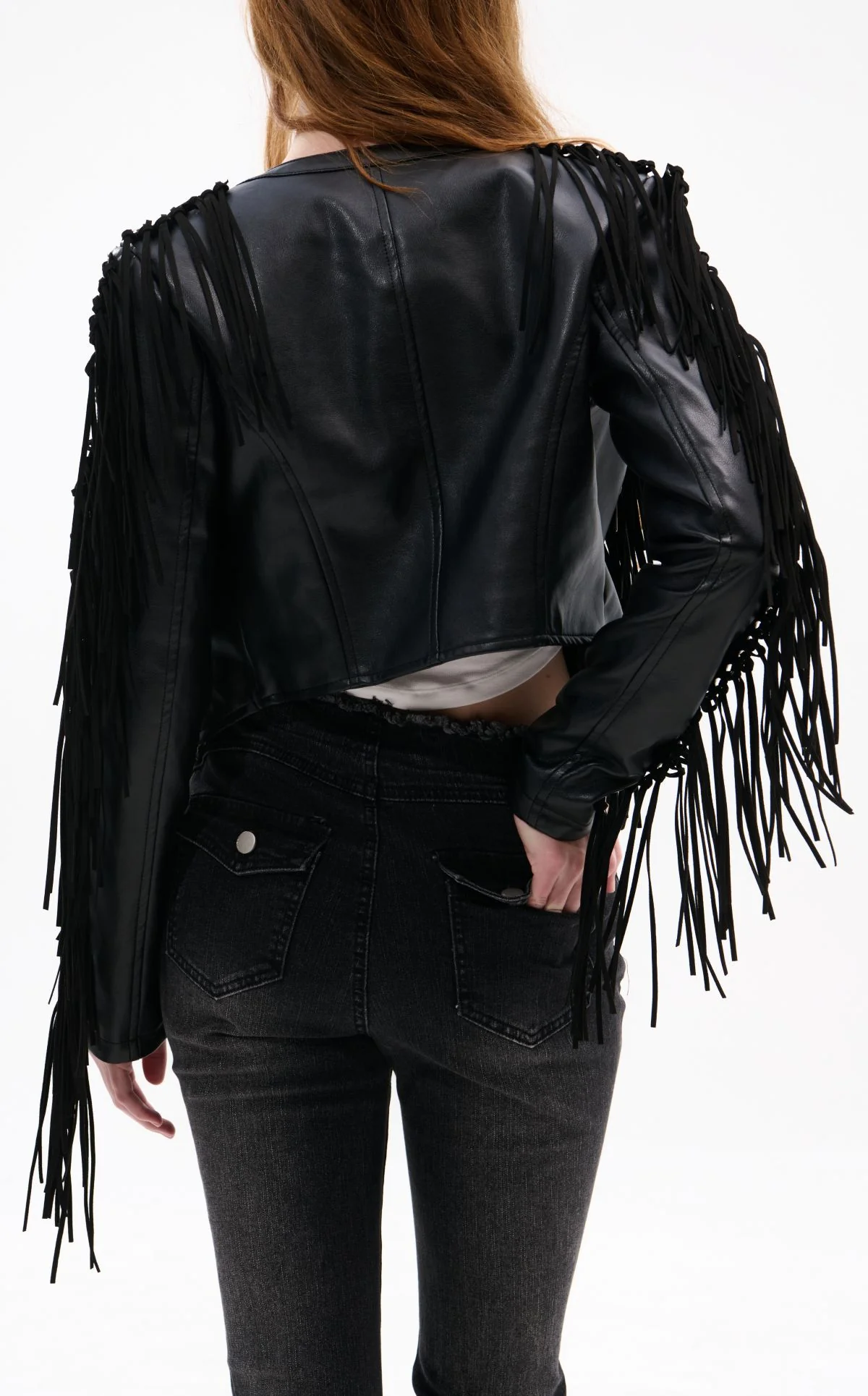 OLIVIER BLACK FRINGE WESTERN JACKET - Image 3