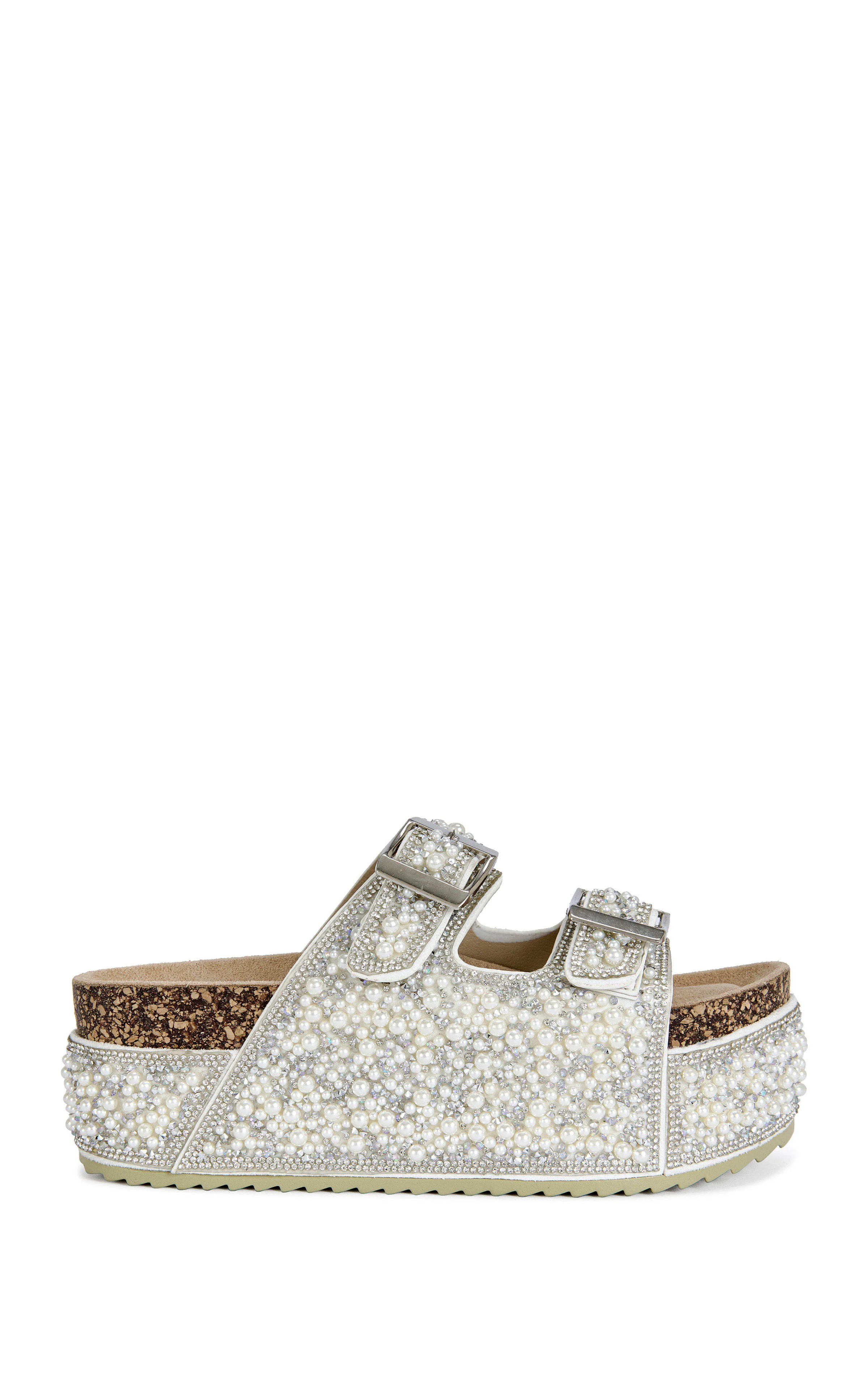 OPALINE-IVORY PEARL FLATFORM SANDAL