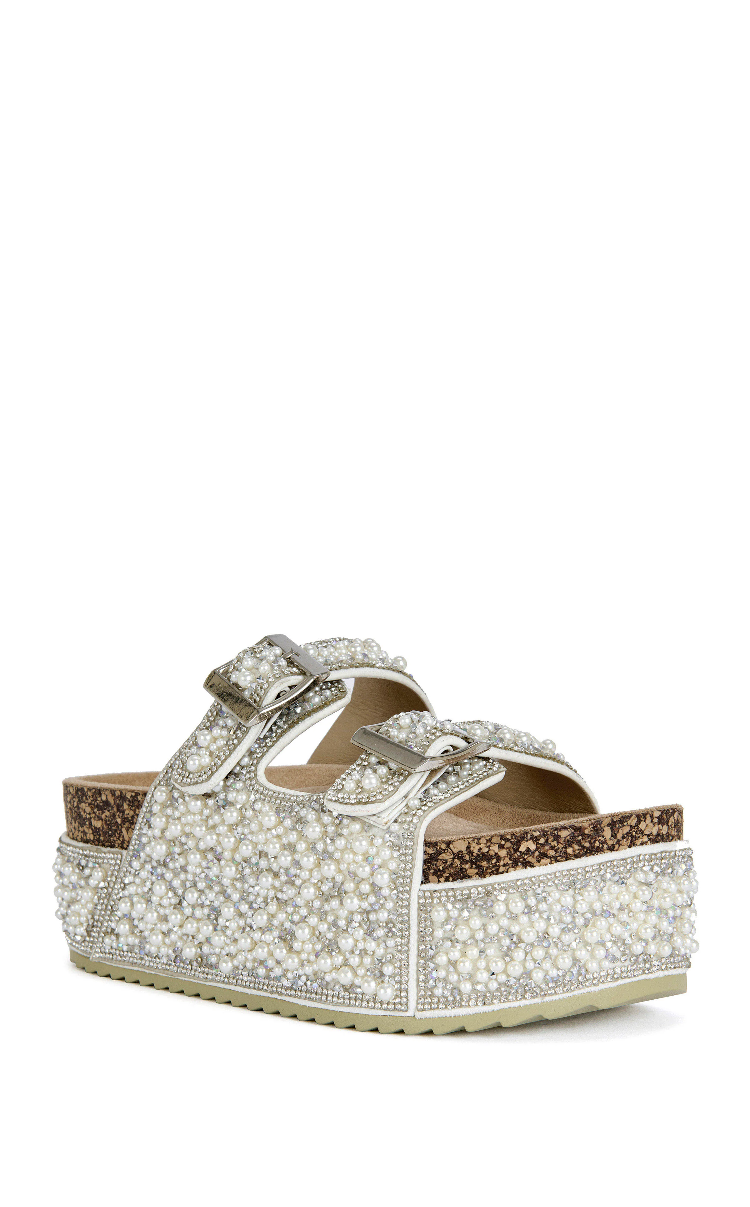 OPALINE-IVORY PEARL FLATFORM SANDAL - Image 2