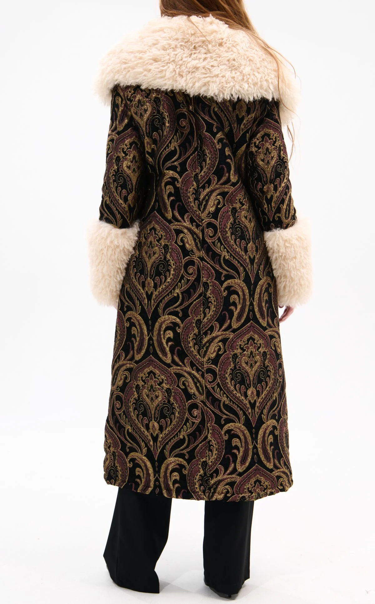 OTELIA-BLACKMULTI FAUX FUR JACQUARD COAT - Image 4