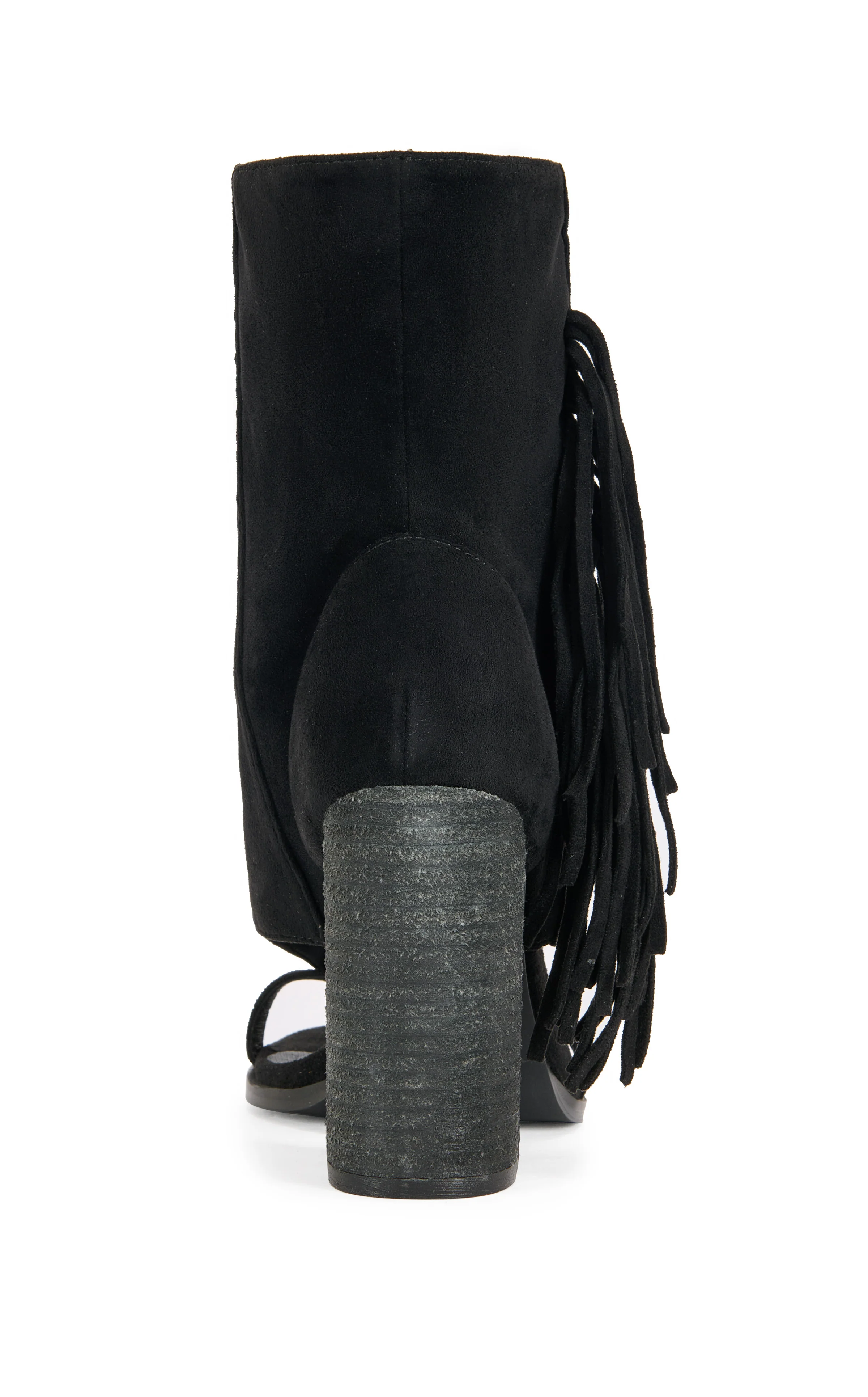 PACO-BLACK FRINGE PEEP-TOE BOOTIE - Image 3