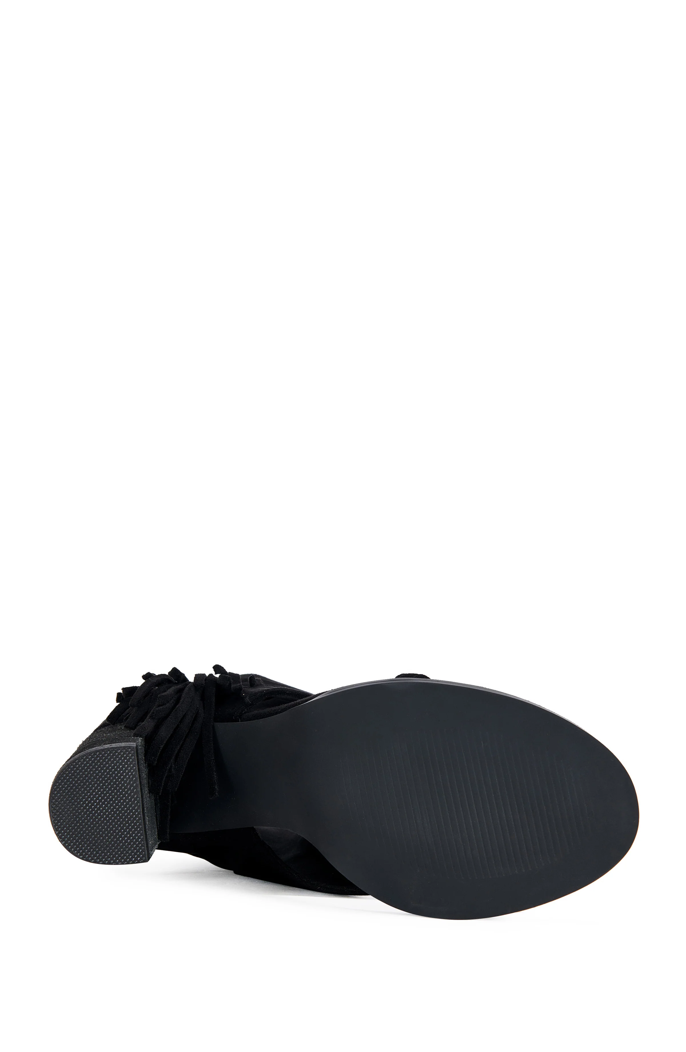 PACO-BLACK FRINGE PEEP-TOE BOOTIE - Image 5