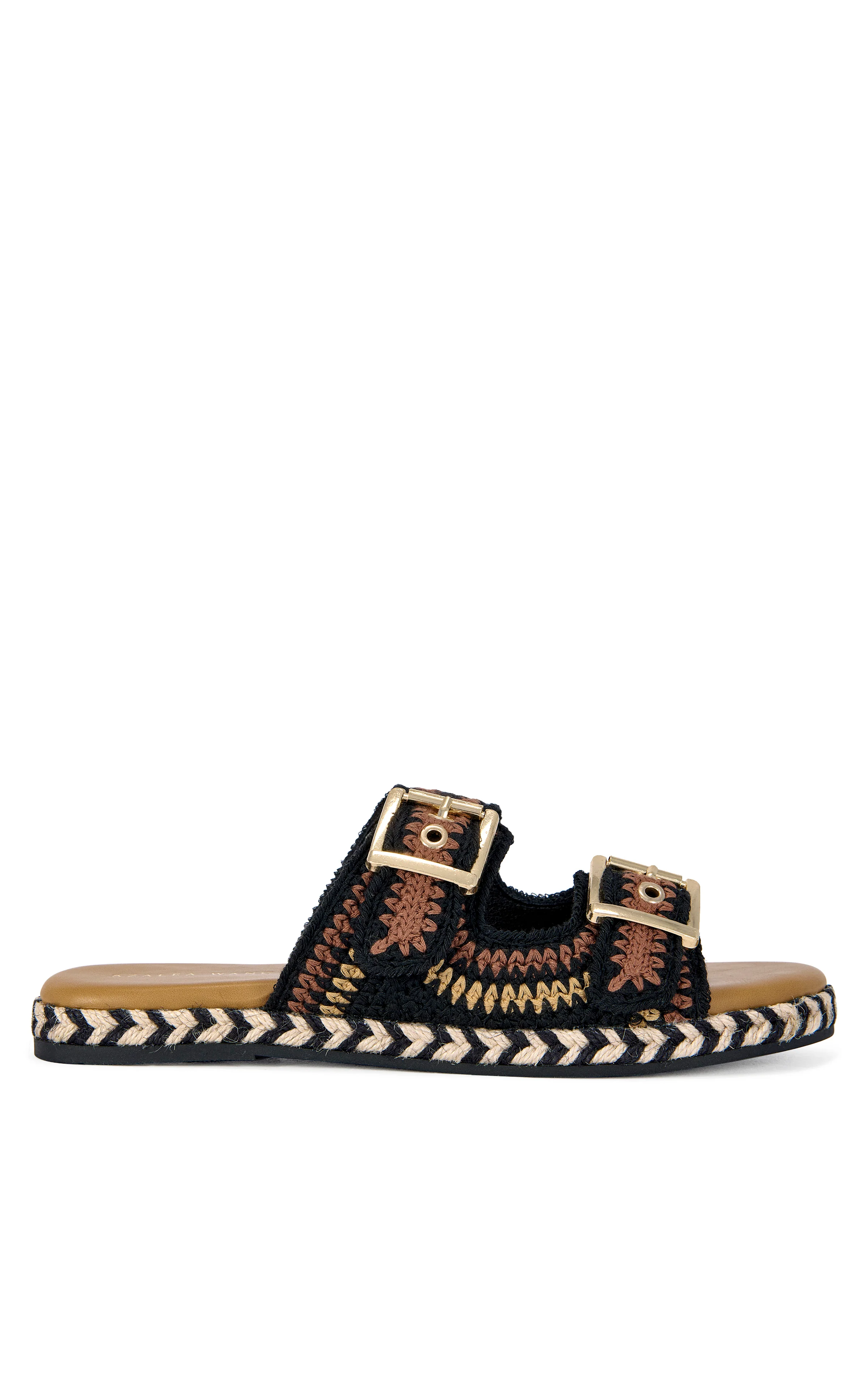 PACORRO-BLACKBROWN FLAT SANDAL