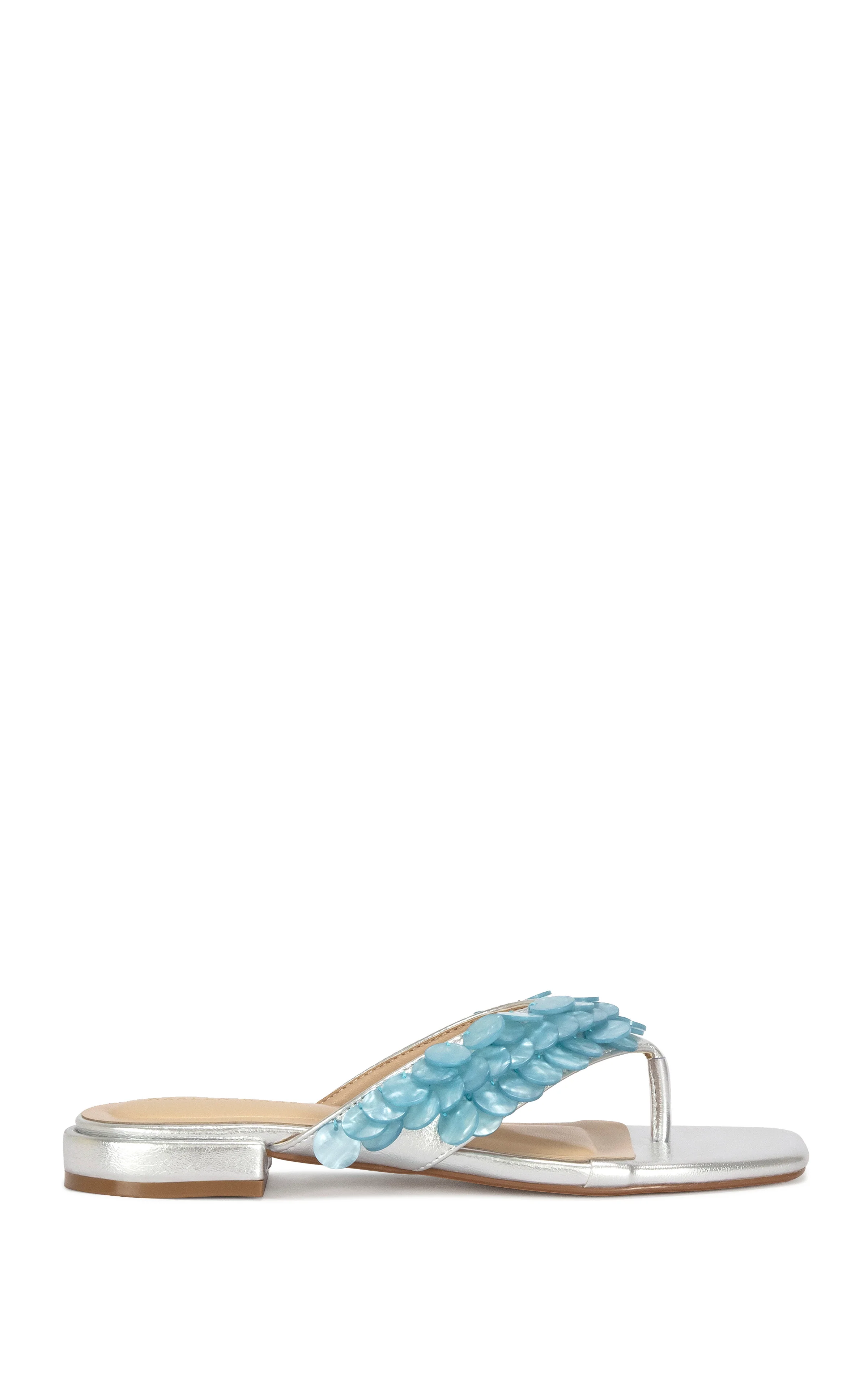 PEARLIA-SILVERMULTI MOTHER OF PEARL THONG FLAT SANDAL