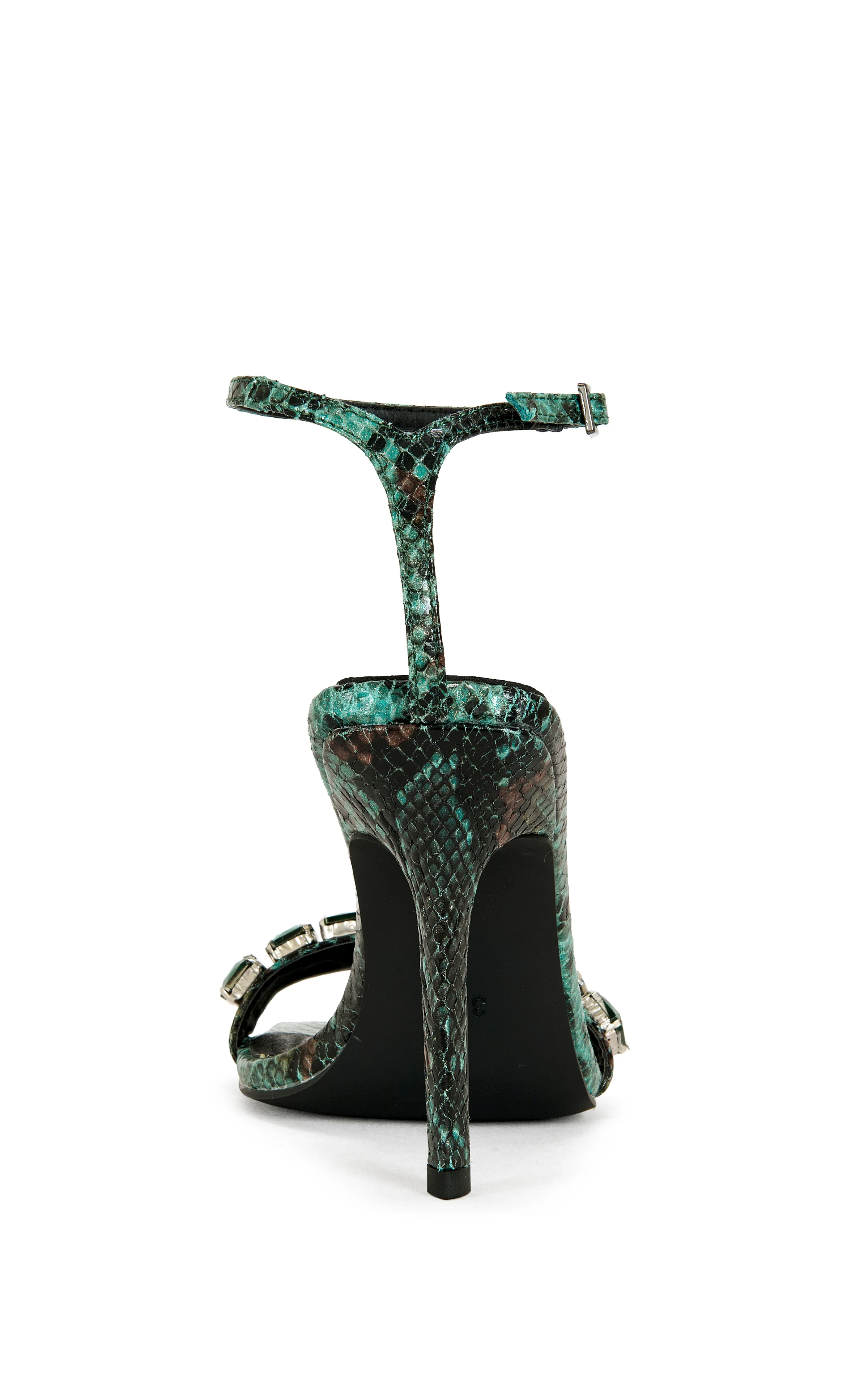 PERIIS-GREEN SNAKE STILETTO SANDAL - Image 3