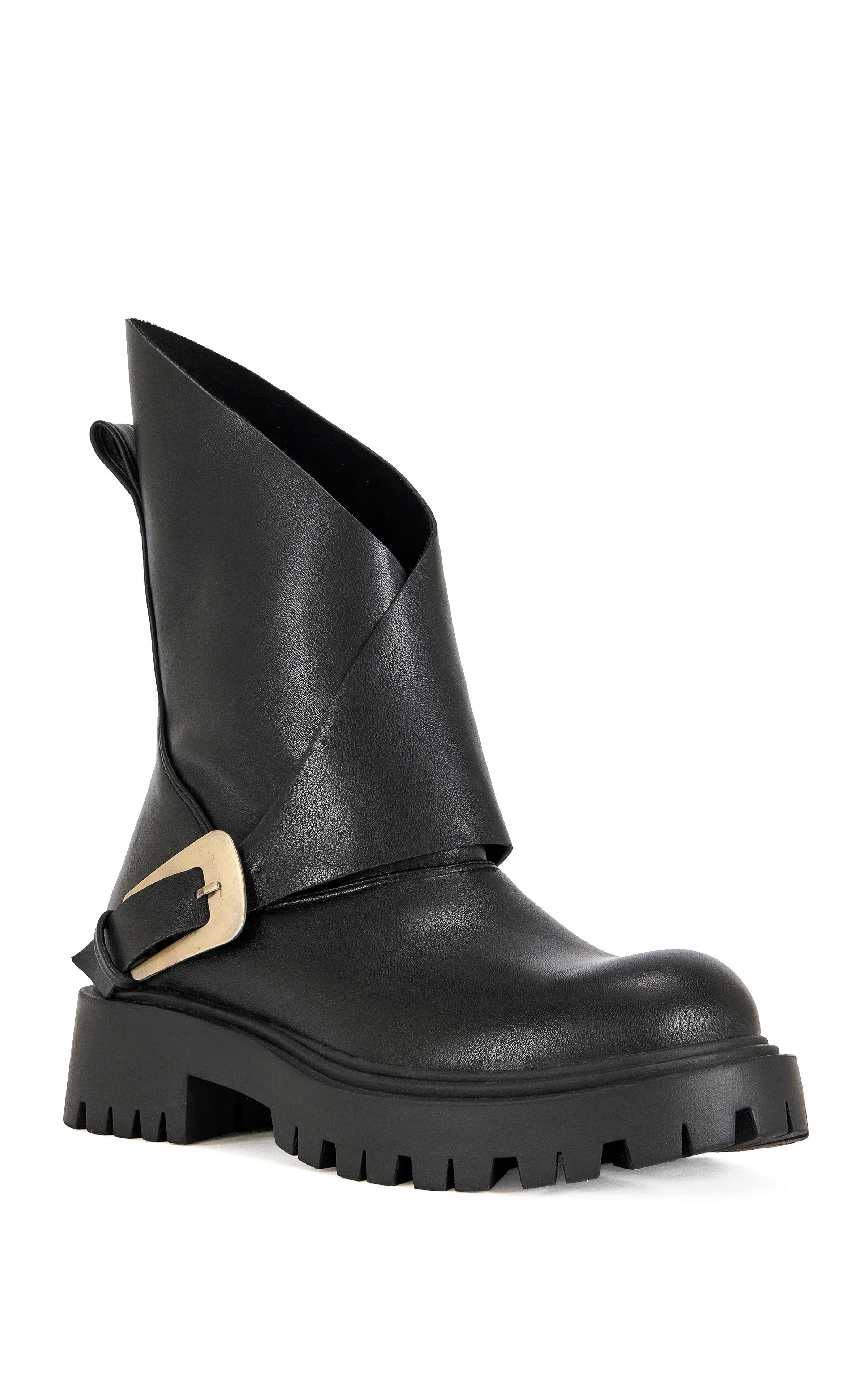 PHRIXUS-BLACK ASYMMETRICAL COMBAT BOOTIE - Image 2