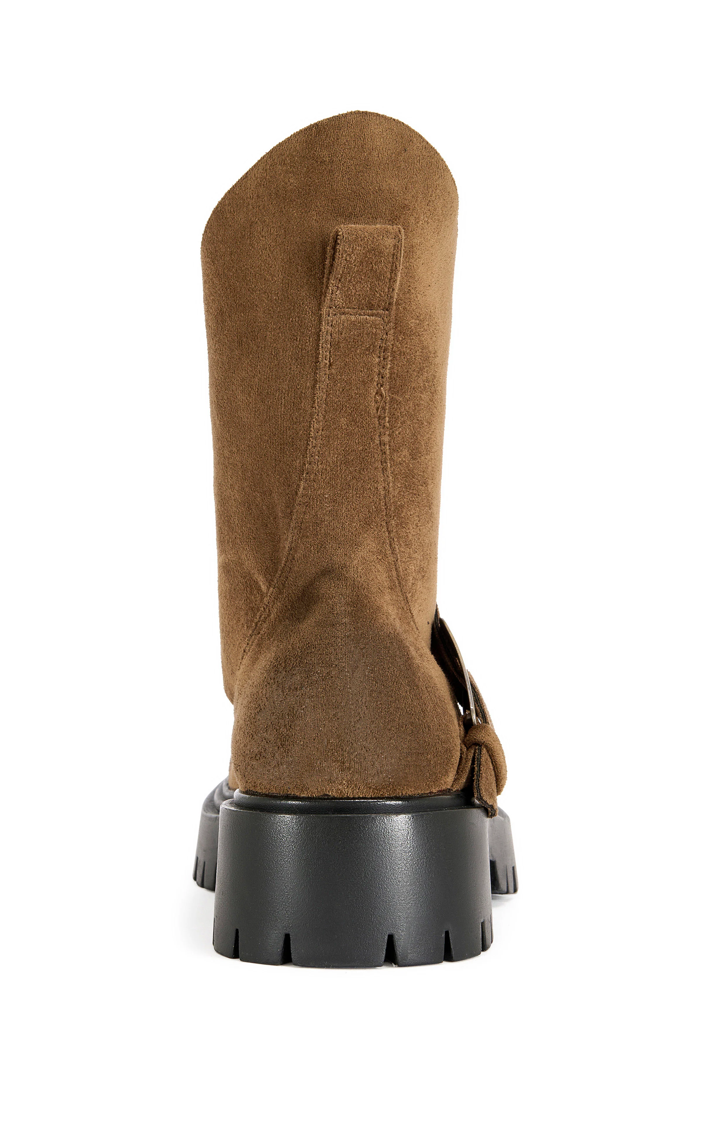 PHRIXUS-BROWN ASYMMETRICAL COMBAT BOOTIE - Image 3