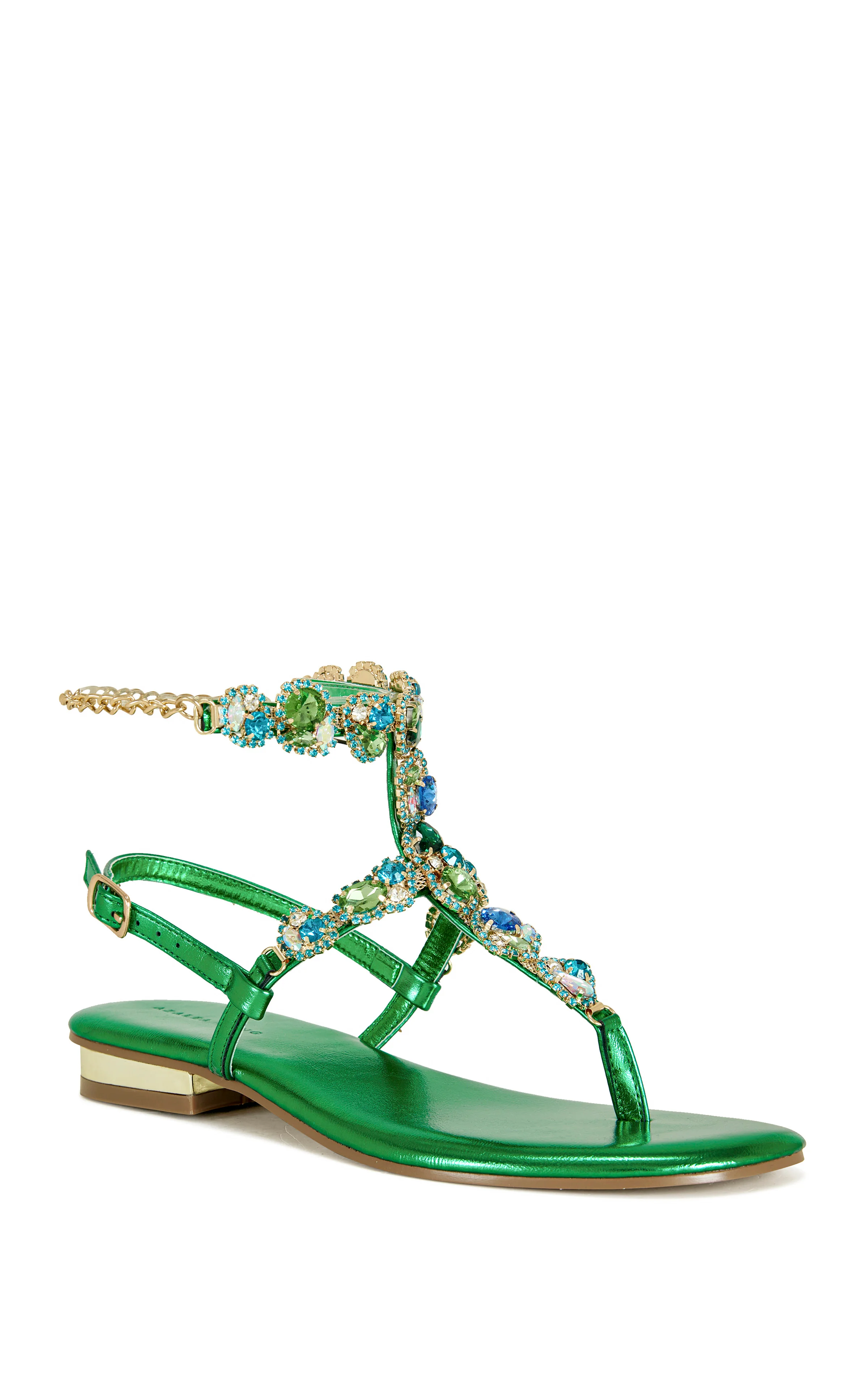 PIERA-GREEN FLAT SANDAL - Image 2