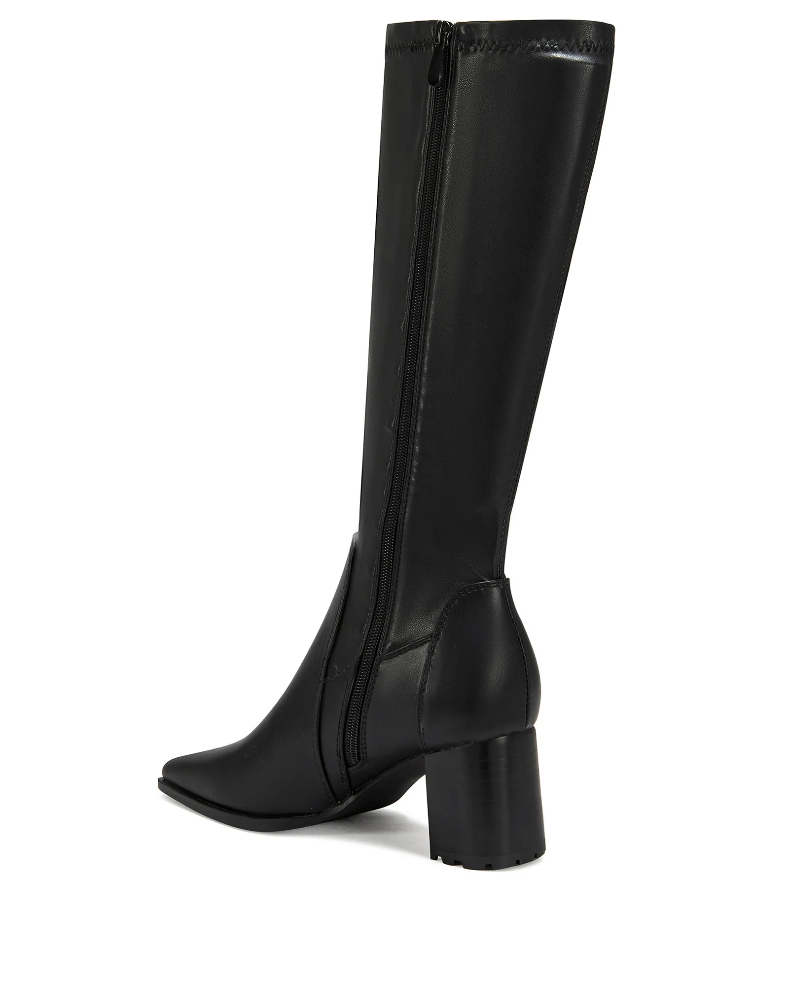 PREDICATE-BLACK 4 WAY STRETCH CHUNKY HEELED BOOT - Image 3