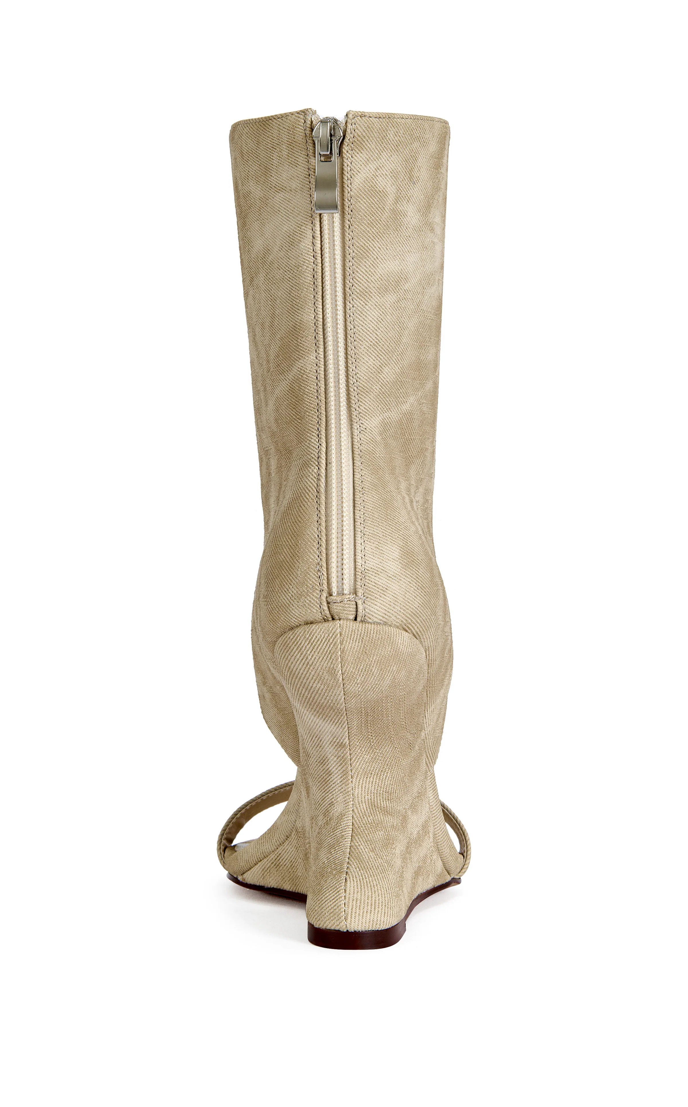 RAFFAELLO-BEIGE WEDGE SANDAL BOOTIE - Image 3