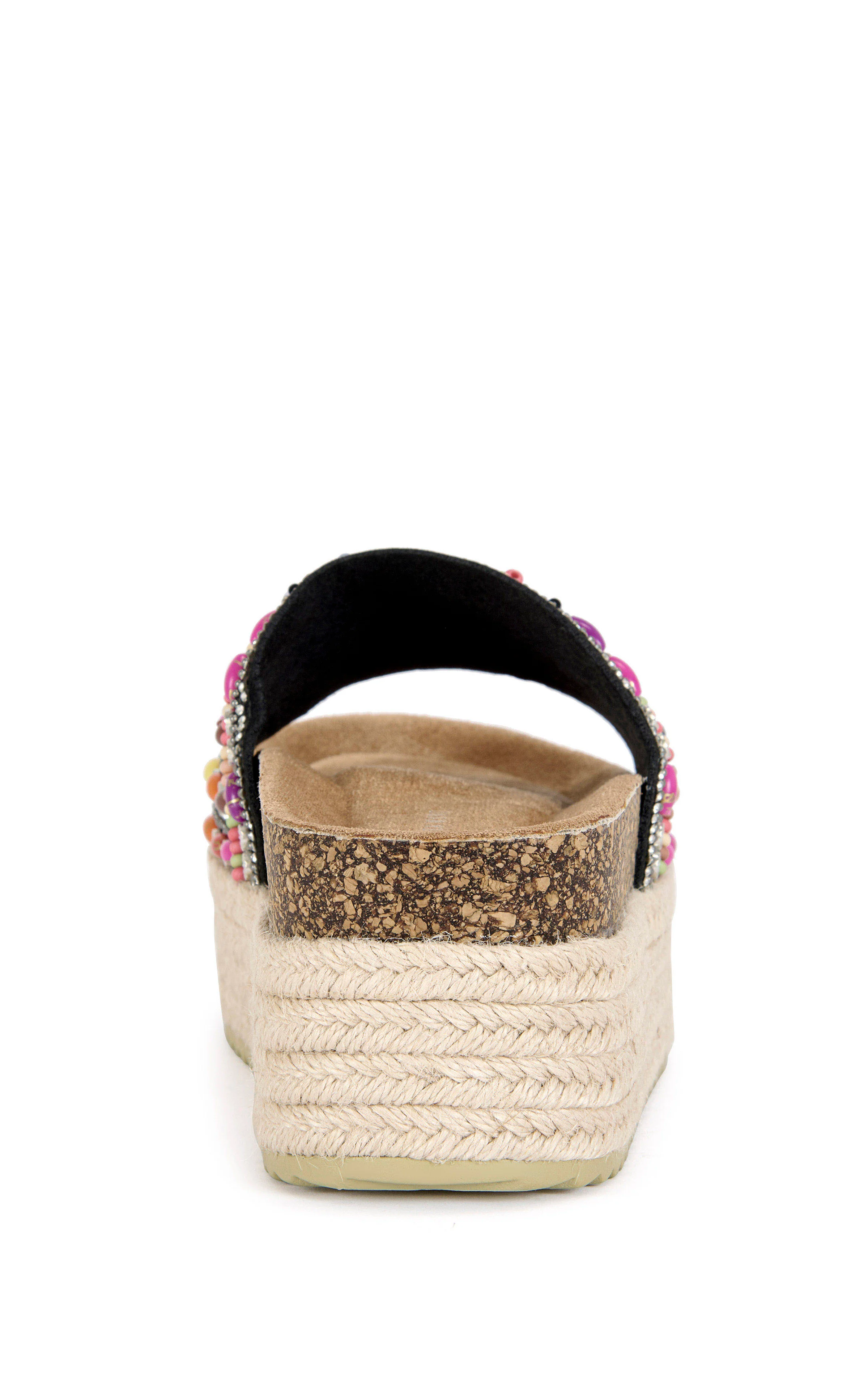 RAMANA-BLACK BEADED FLATFORM SANDAL - Image 3